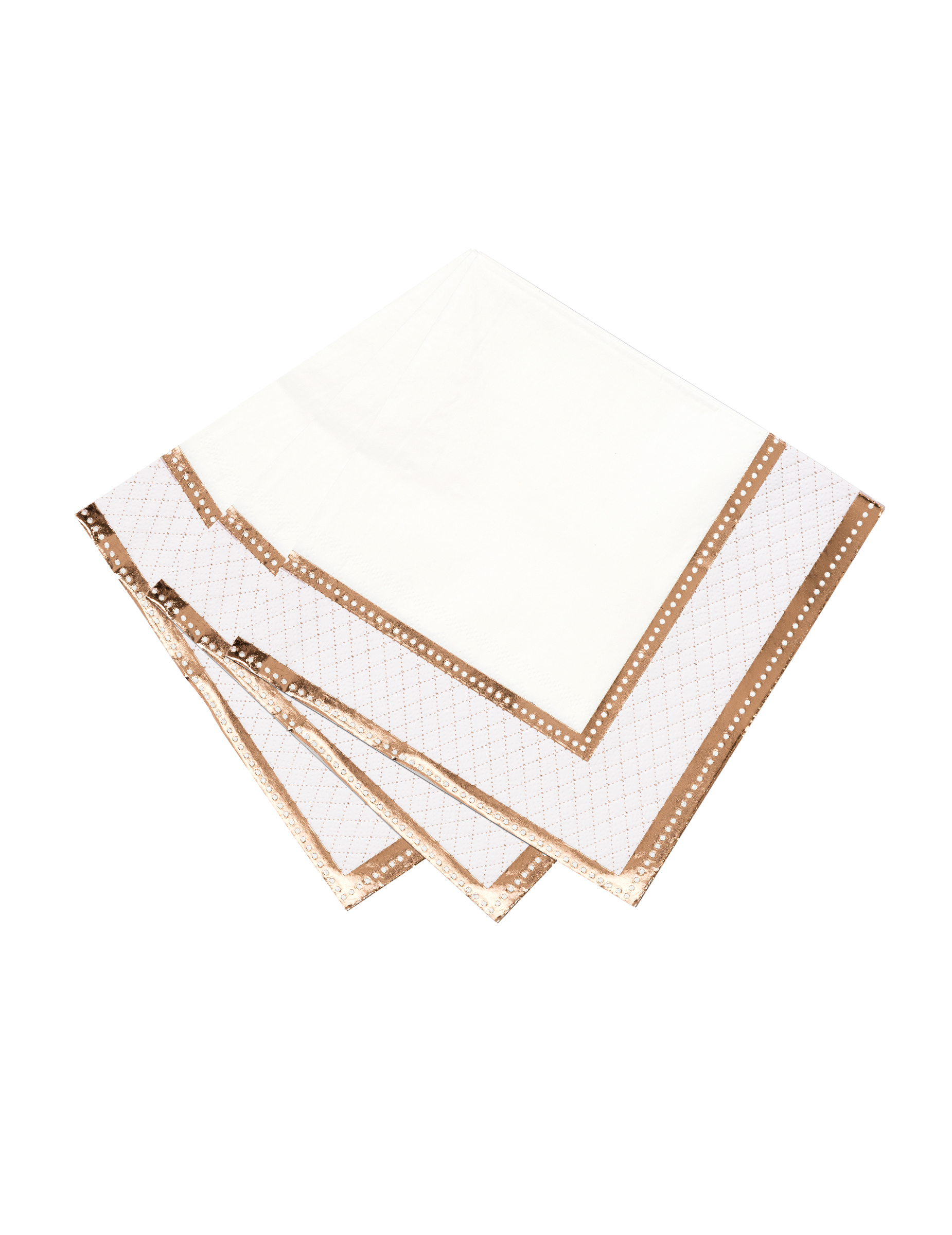 16 Porzellan-Optik Servietten in Roségold 33 x 33 cm mit Barock-Mustern