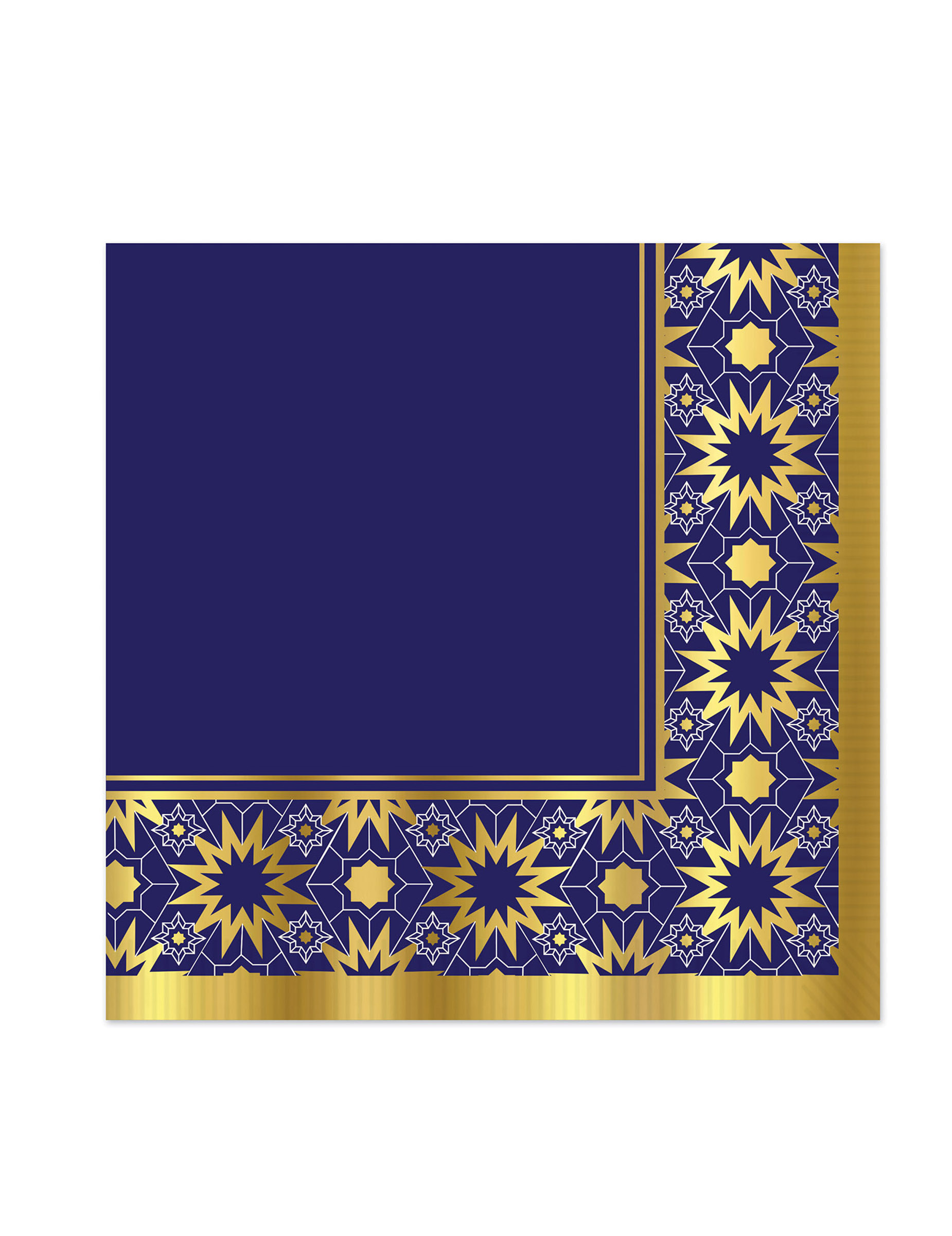16 Servietten Eid Mubarak Blau Gold 33x33 cm
