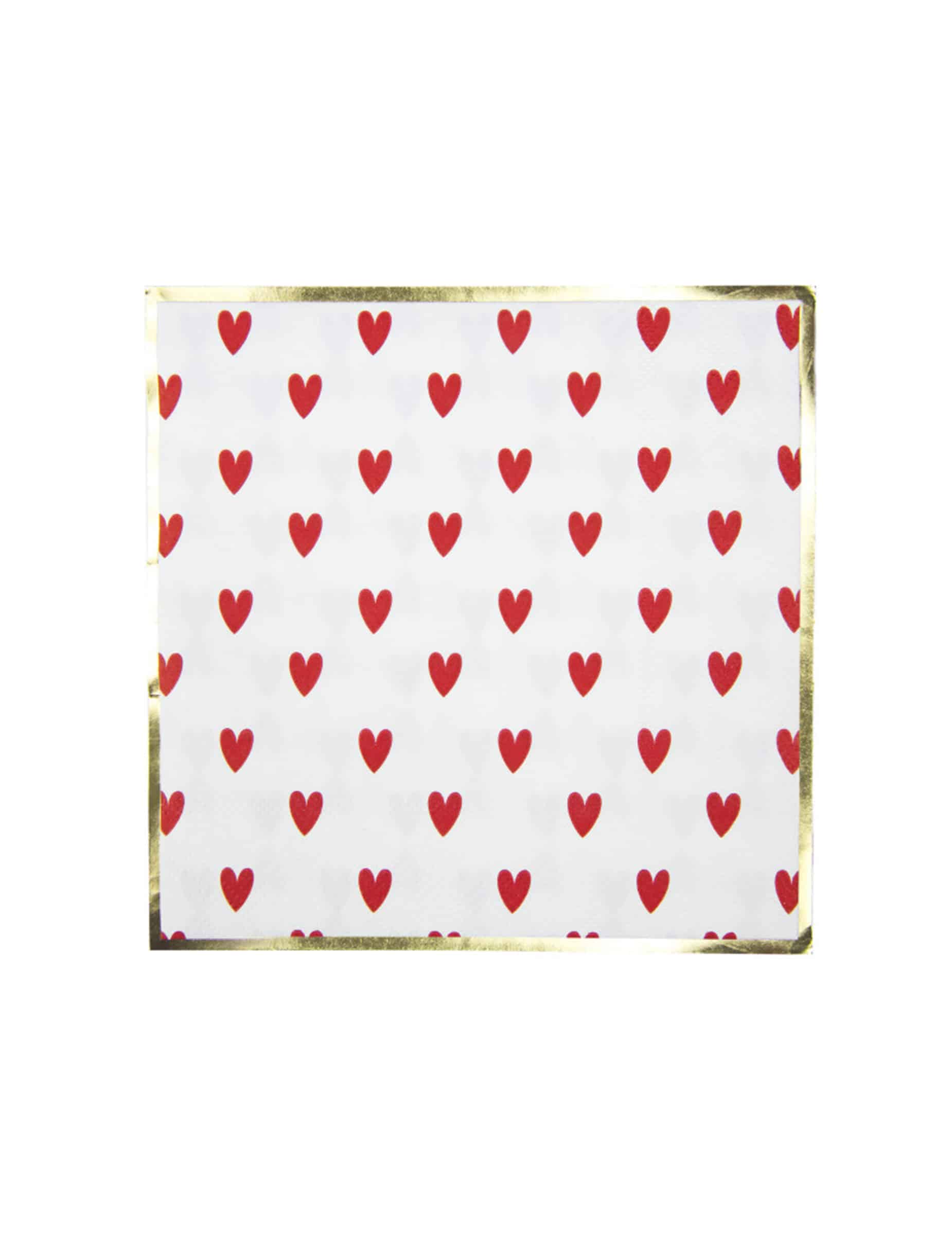 16 Servietten Herzen Rot 33 x 33 cm