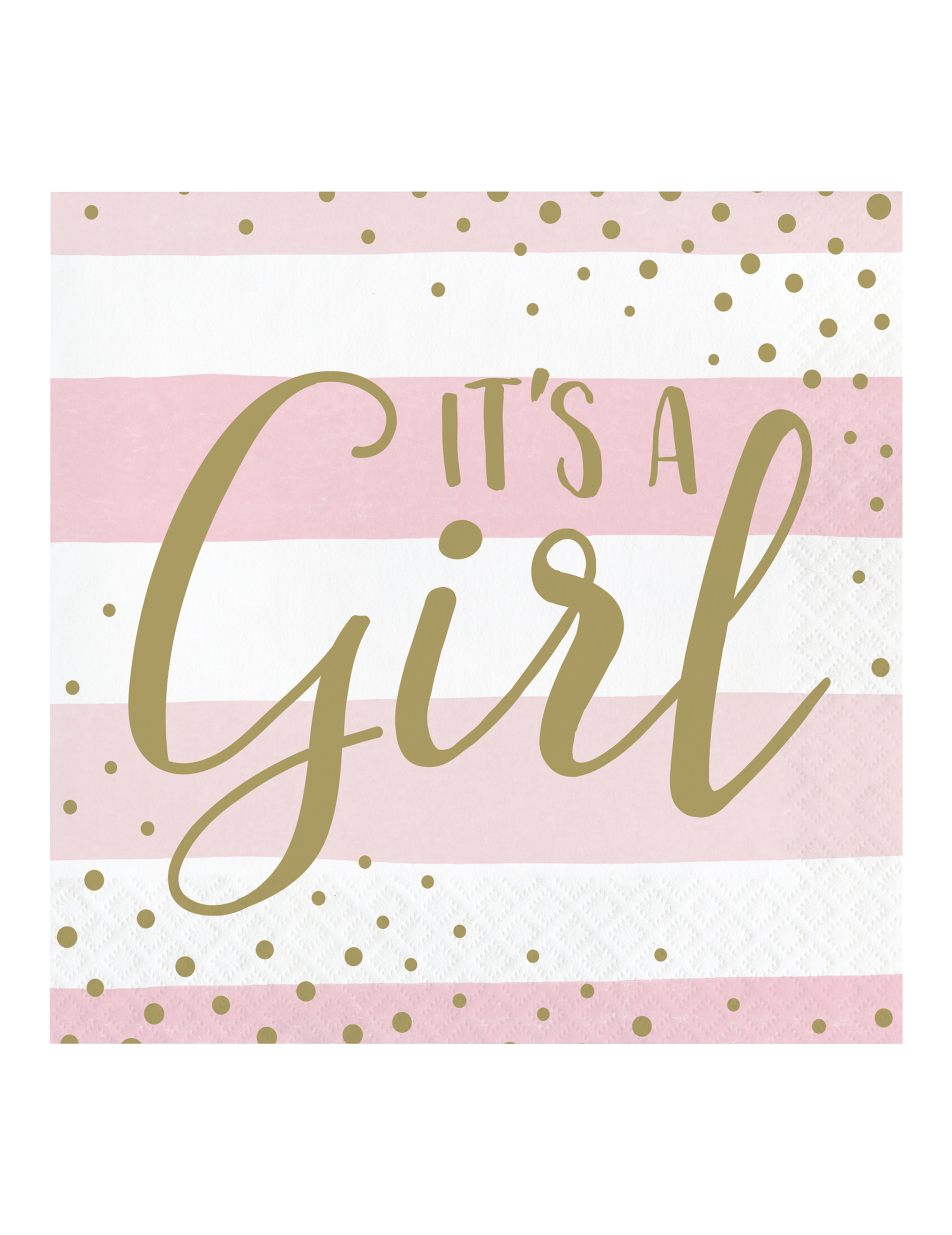 16 Servietten It's a Girl Rosa Gold