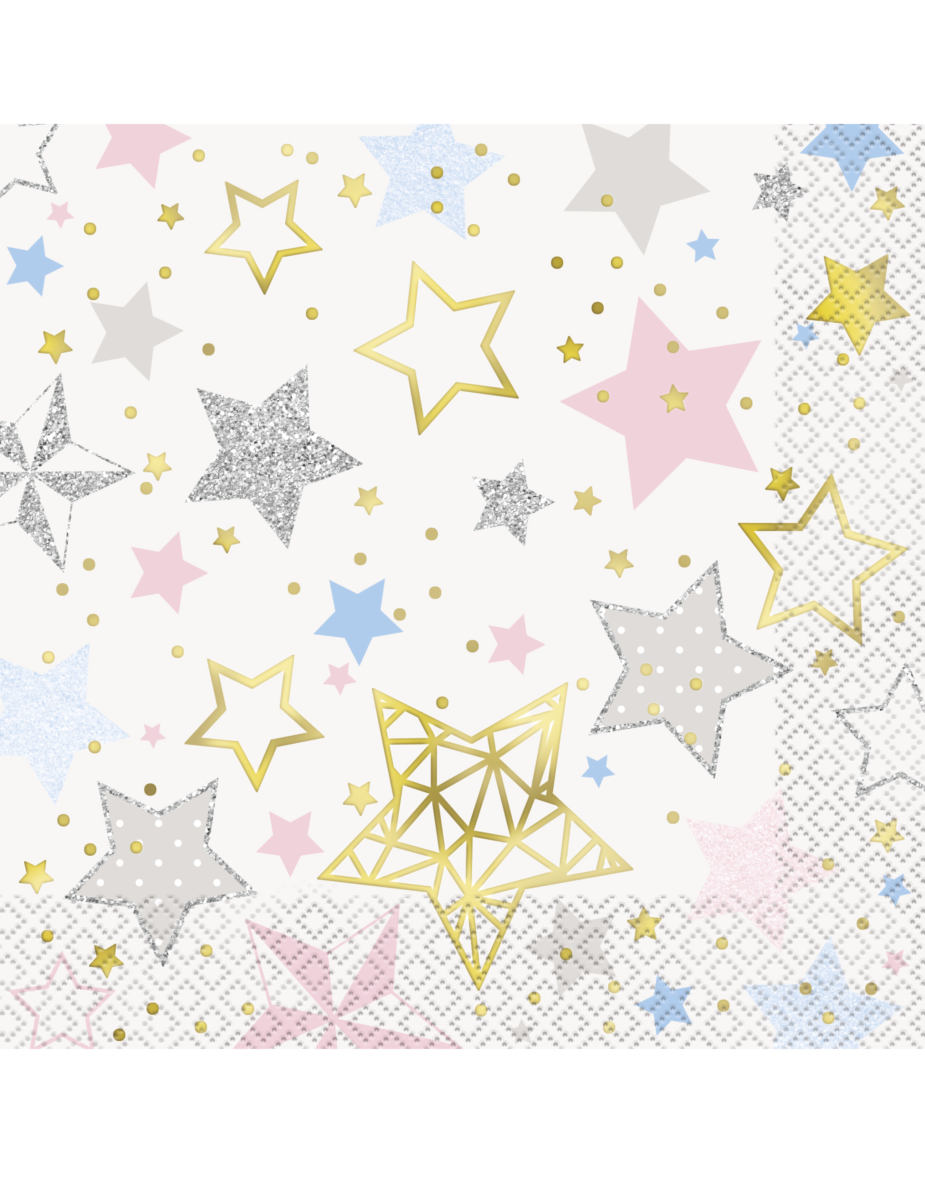 16 Twinkle Twinkle Little Star Papierservietten 33 x 33 cm mit Sternchen
