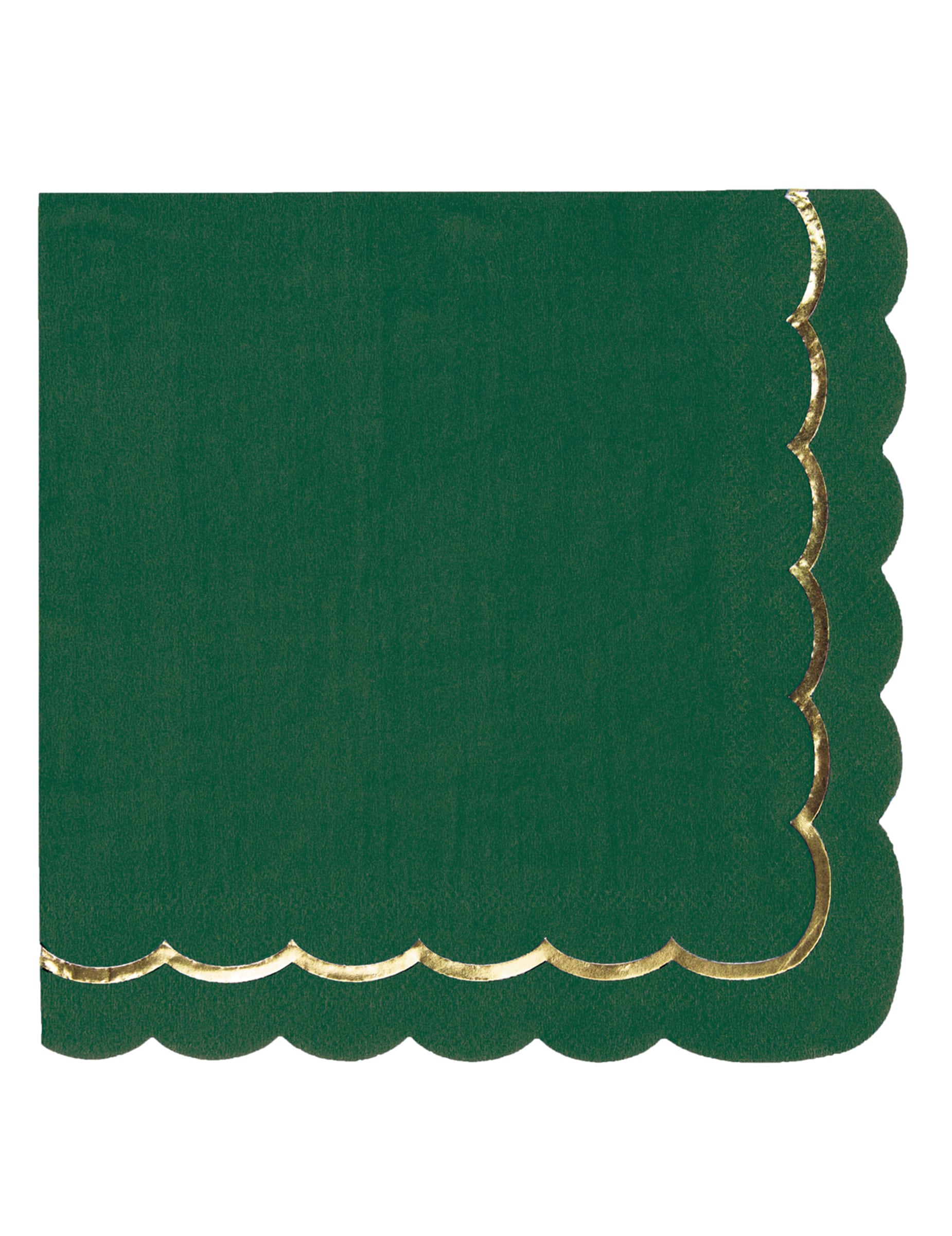 16 festliche Papierservietten in Grün + Gold 33 x 33 cm für Weihnachten