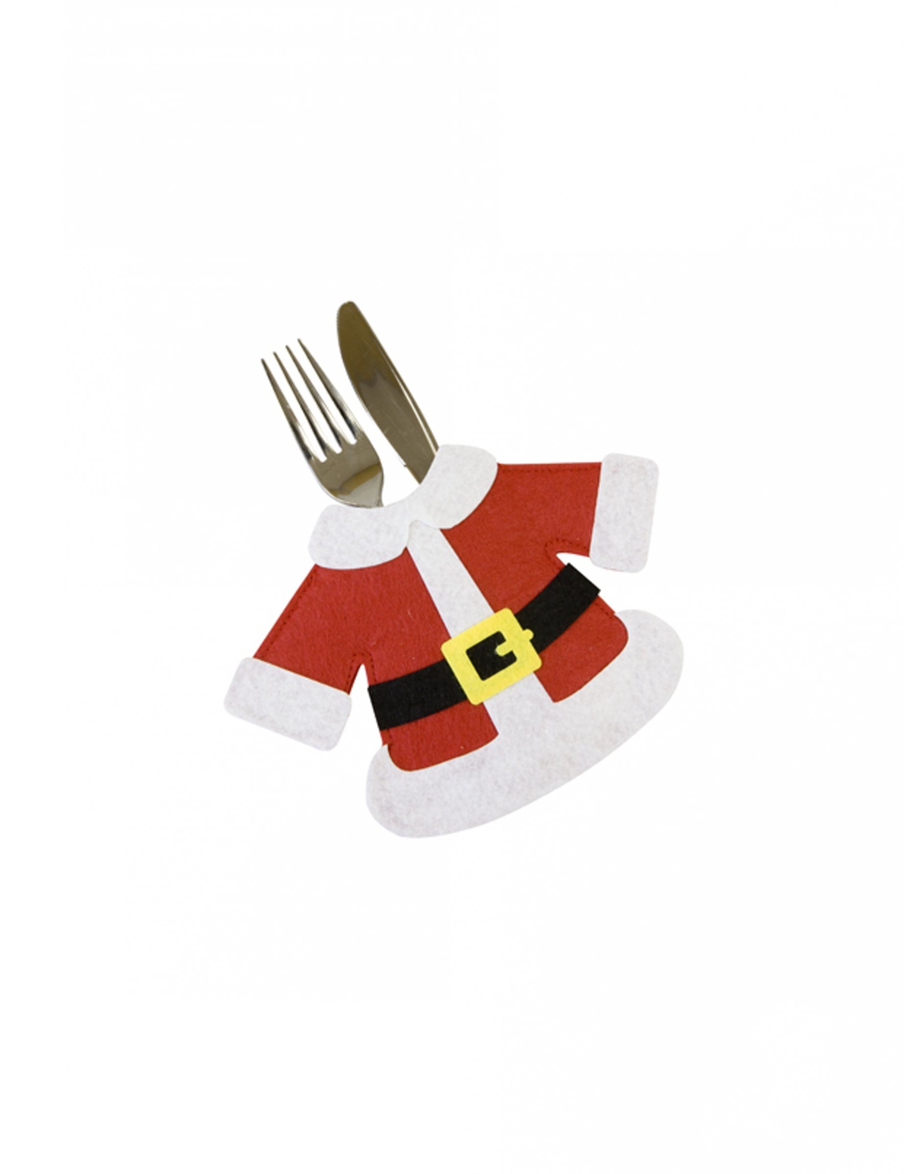 2 Besteckhalter Weihnachtsmann-Mantel Rot 14 x 19 cm Tischdeko