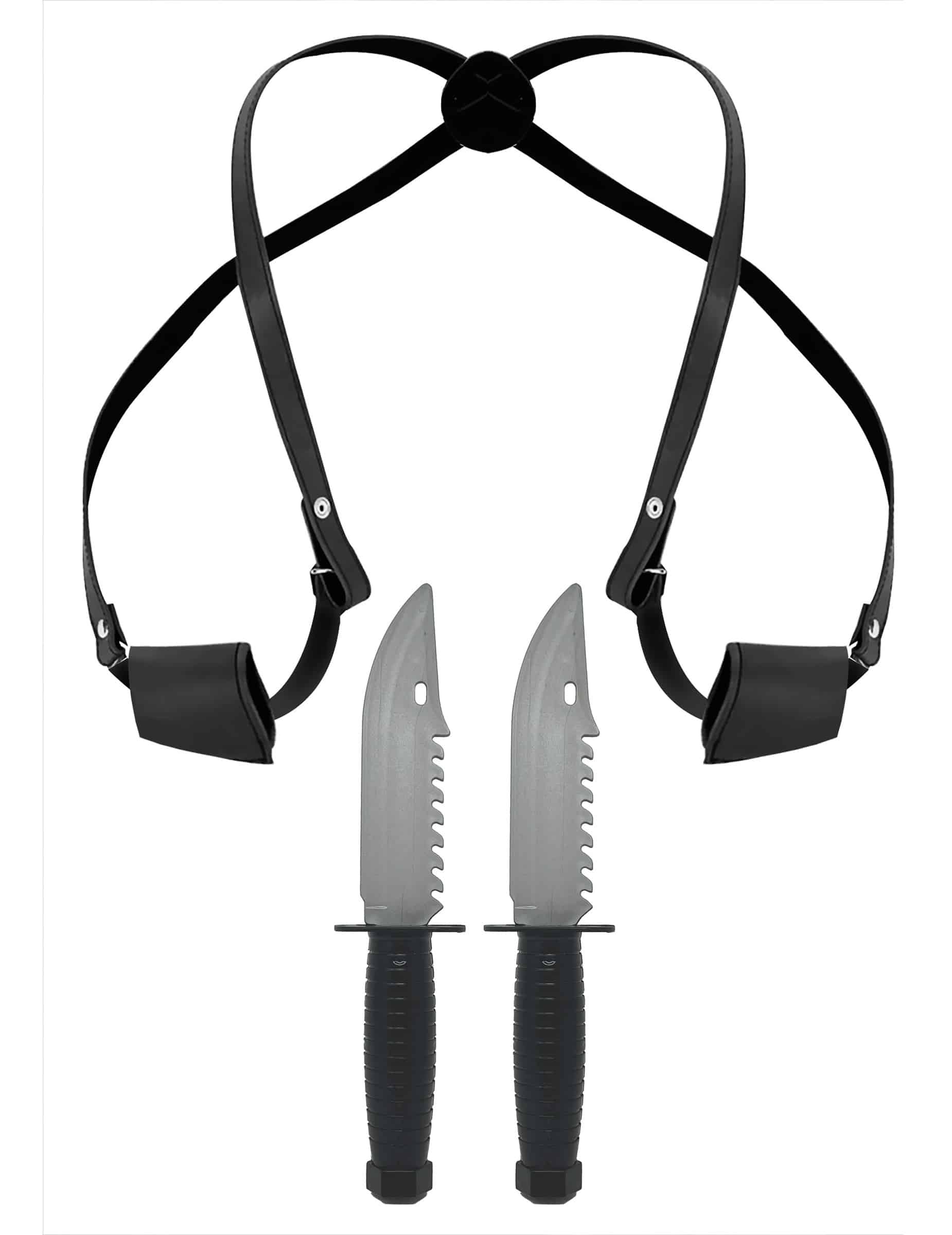 2 Messern mit Holster Accessoire für Erwachsene