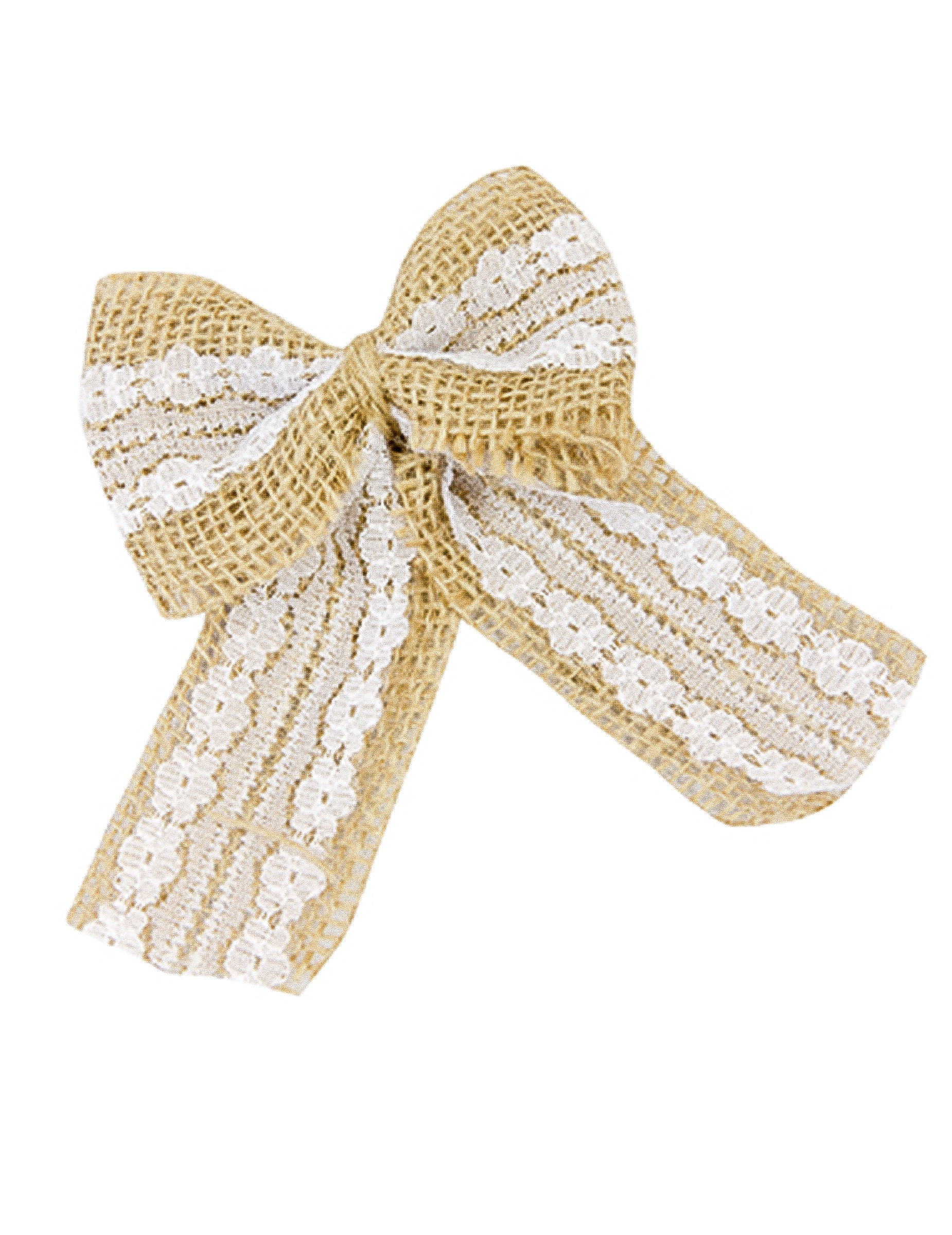 2 Schleifen aus Jute und Spitze 12 x 9 cm rustikale Hochzeit