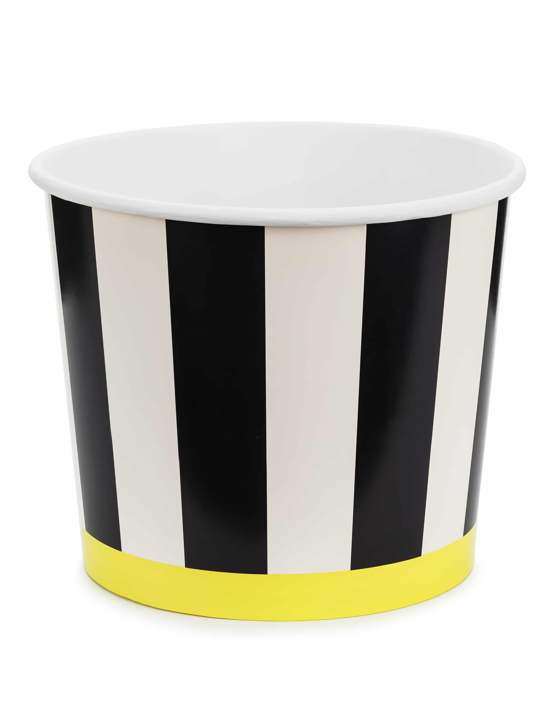 2 Snackbecher gestreift Schwarz Weiß Karton 14 cm