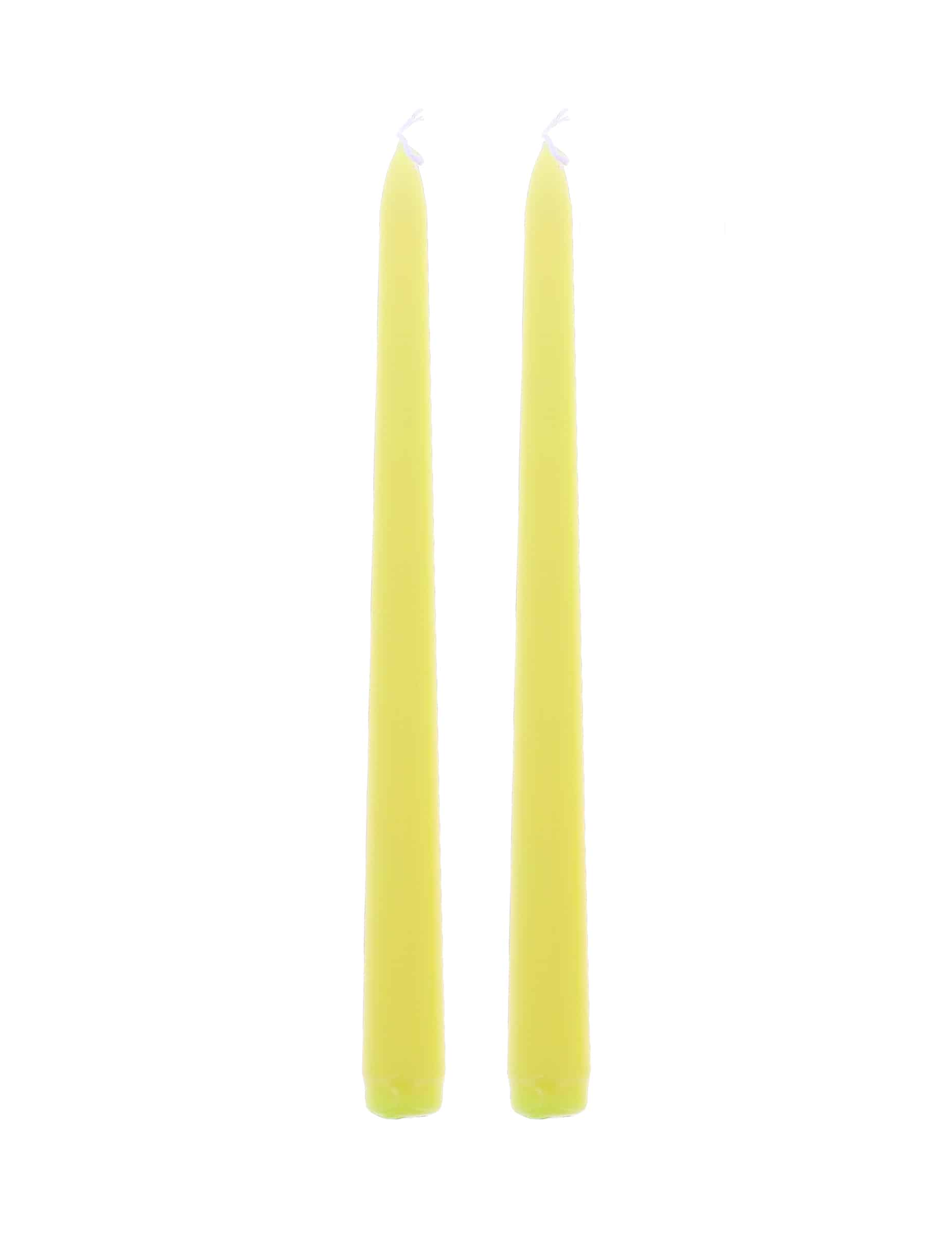 2 gelbe Tafelkerzen 25 cm