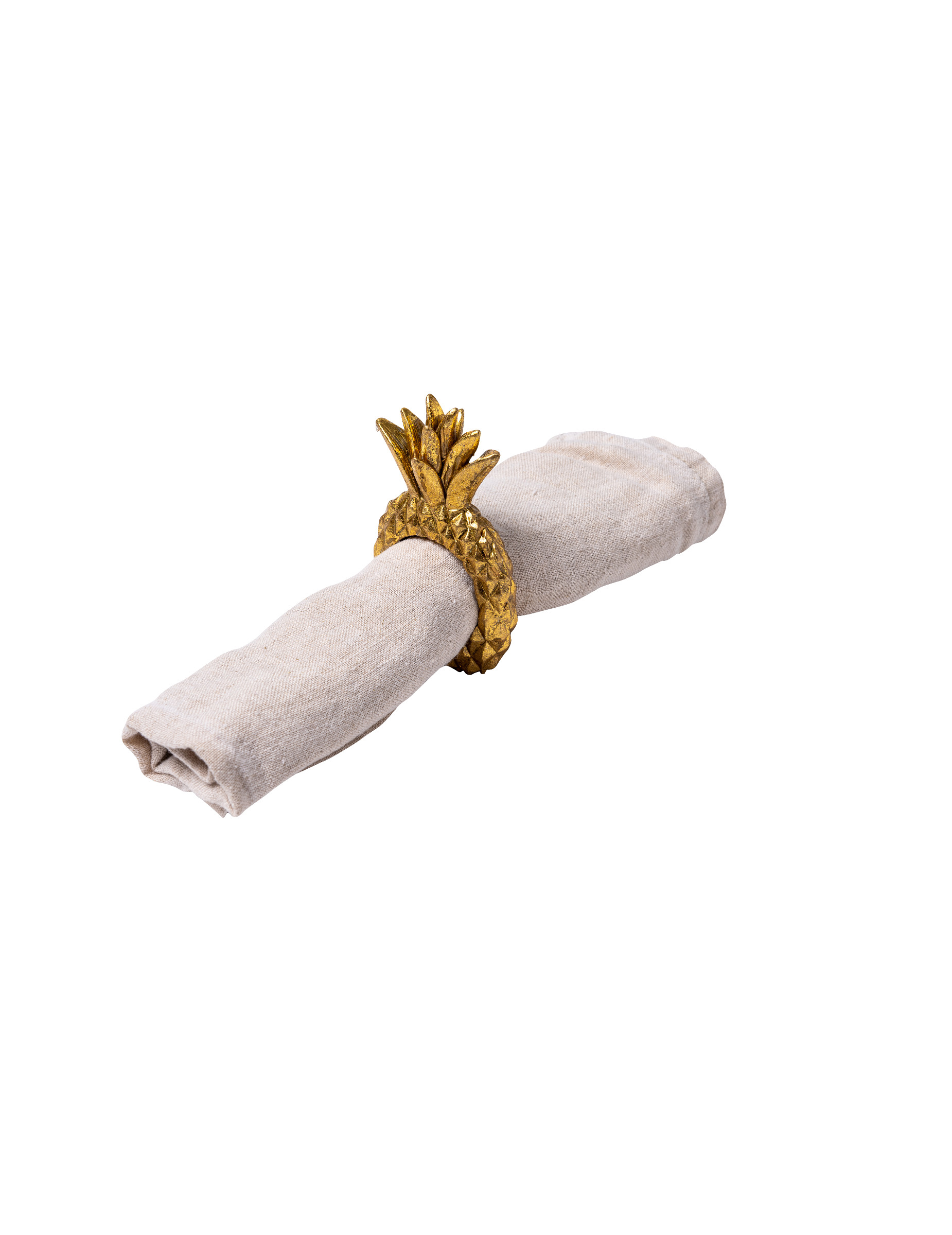 2 goldene Ananas-Serviettenringe aus Kunstharz 8
