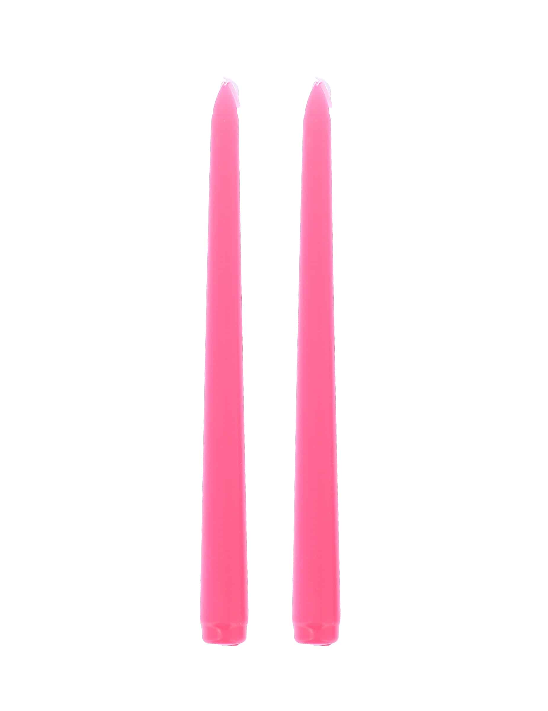 2 rosa Stabkerzen - 25 cm