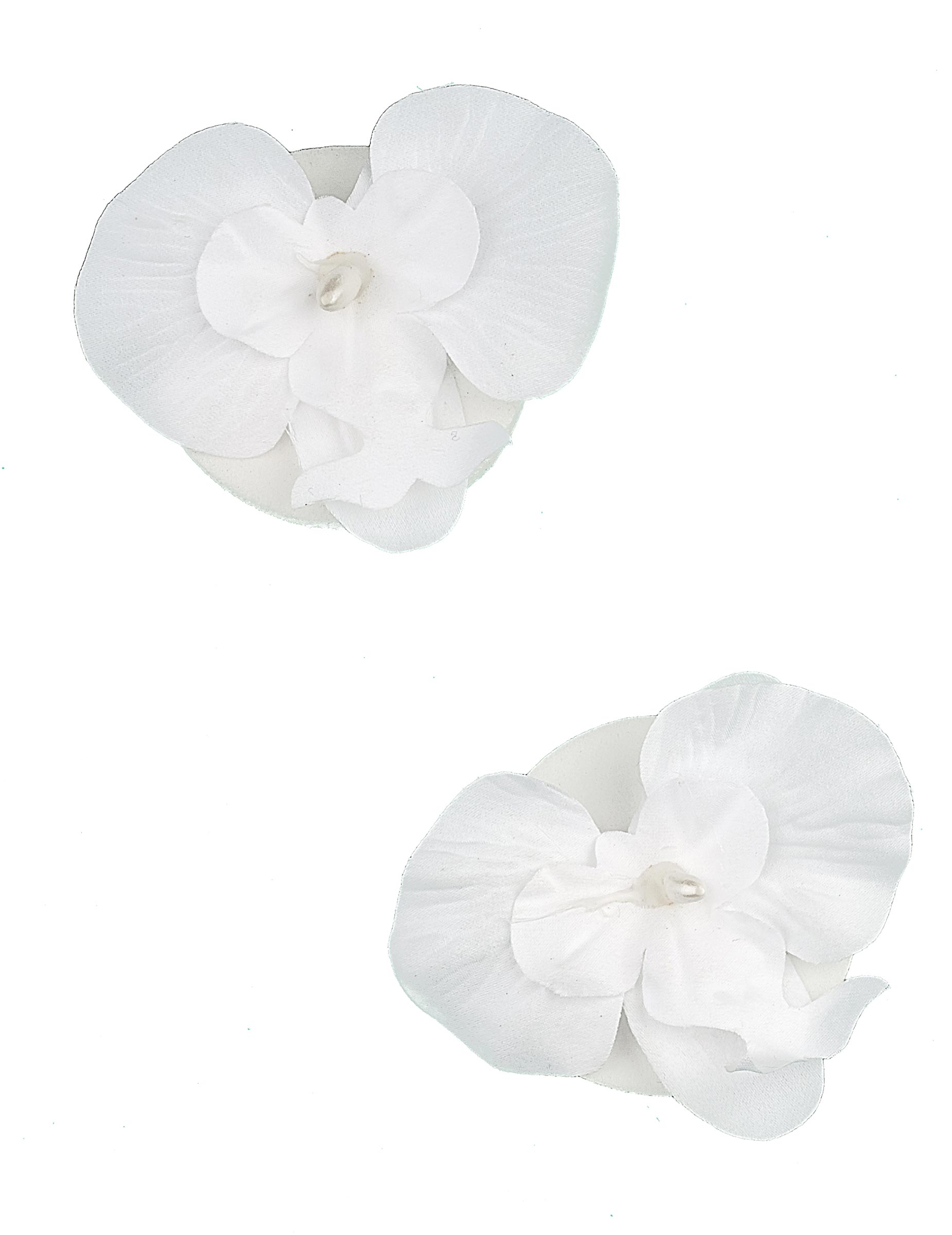 2 schwimmende Orchideen in Weiß 6x8cm mit Perle
