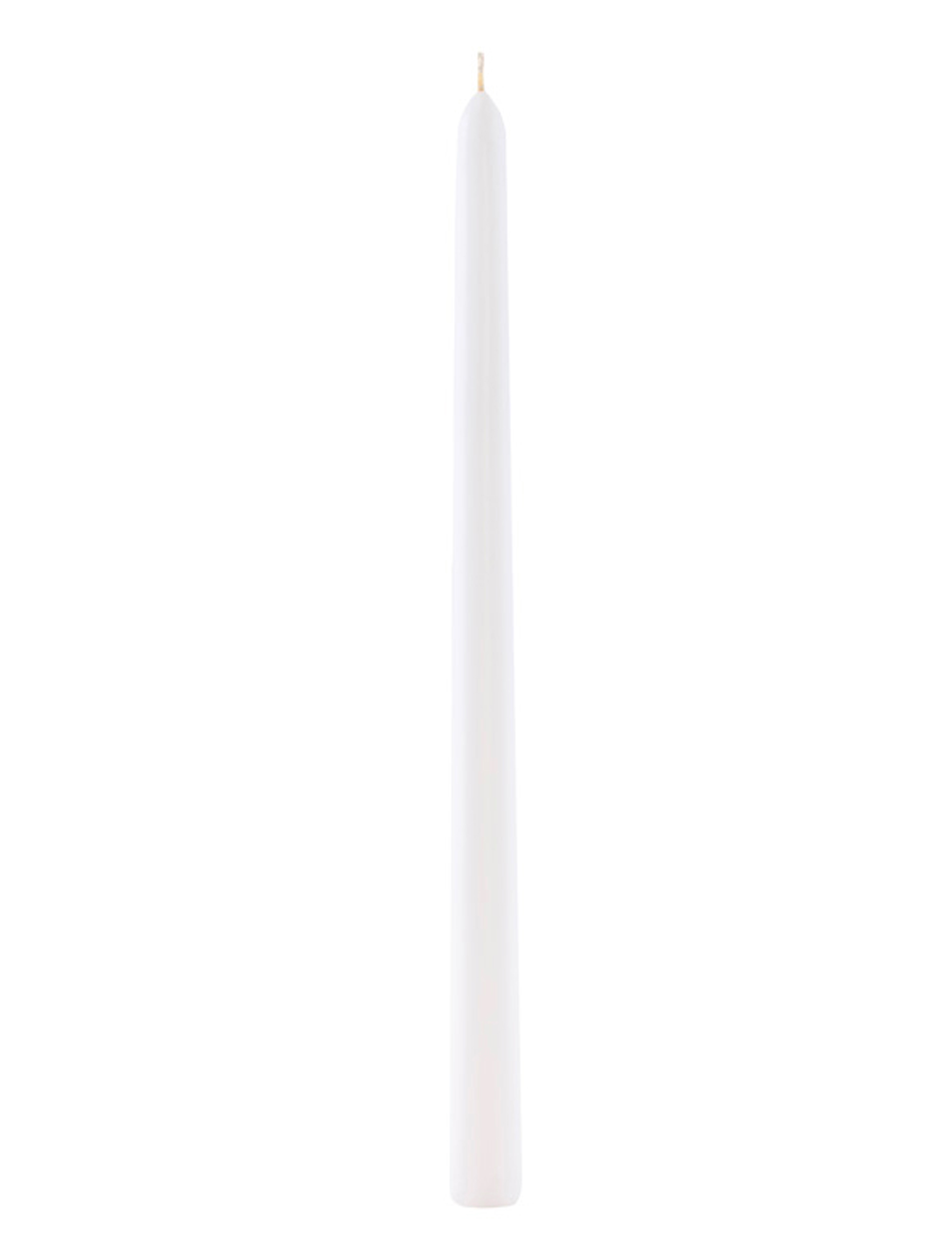 2 weiße Stabkerzen 30 cm Spitzkerzen