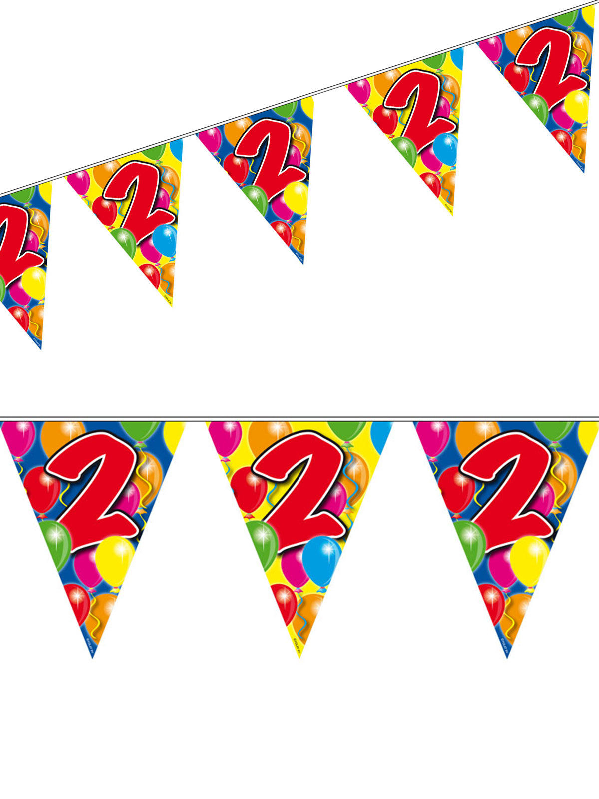 2. Geburtstag Wimpel-Girlande Party-Deko bunt 10m