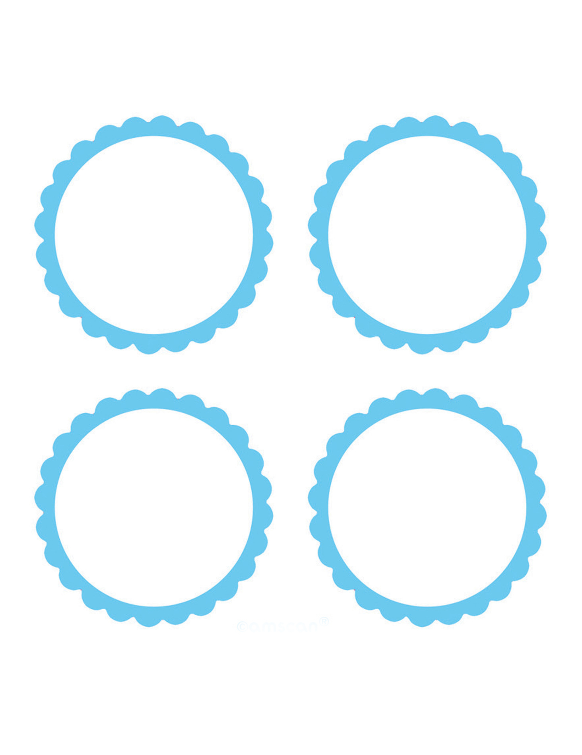 20 Etiketten Hellblau Candy Bar 5 cm