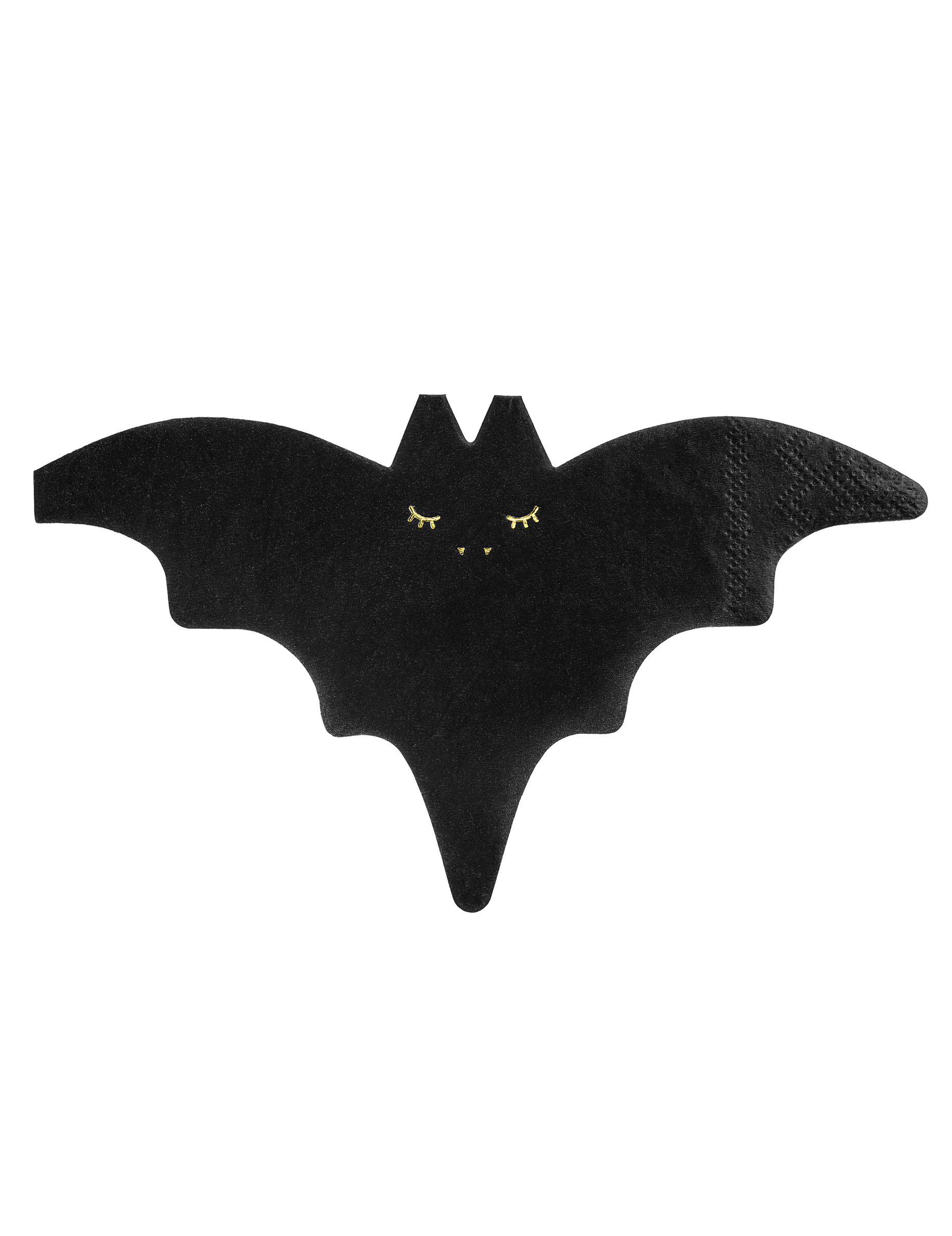 20 Fledermaus-Servietten in Schwarz + Gold Halloween-Tischdeko 16x9cm