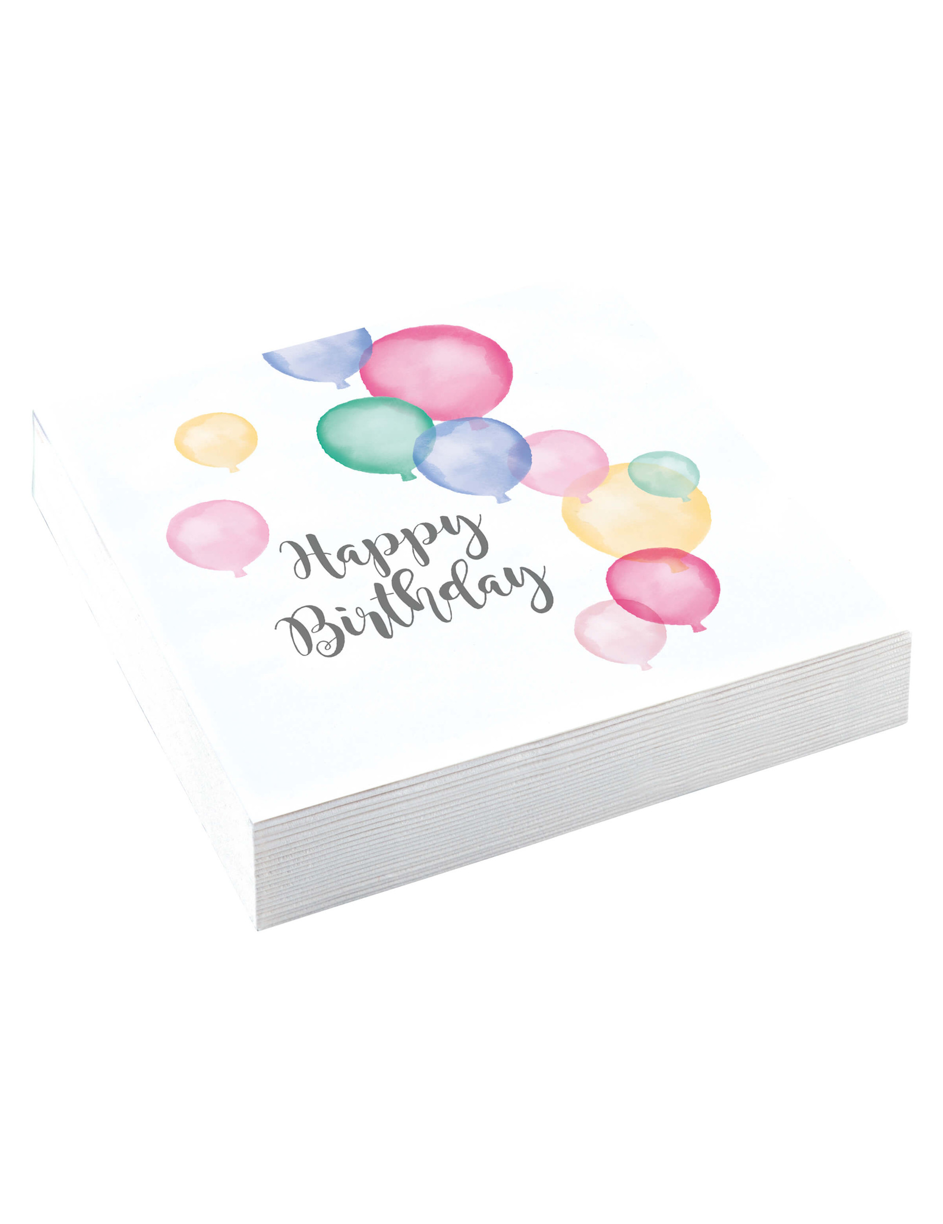 20 Happy Birthday Papier-Servietten Pastell-Ballons 33 x 33 cm für Geburtstage