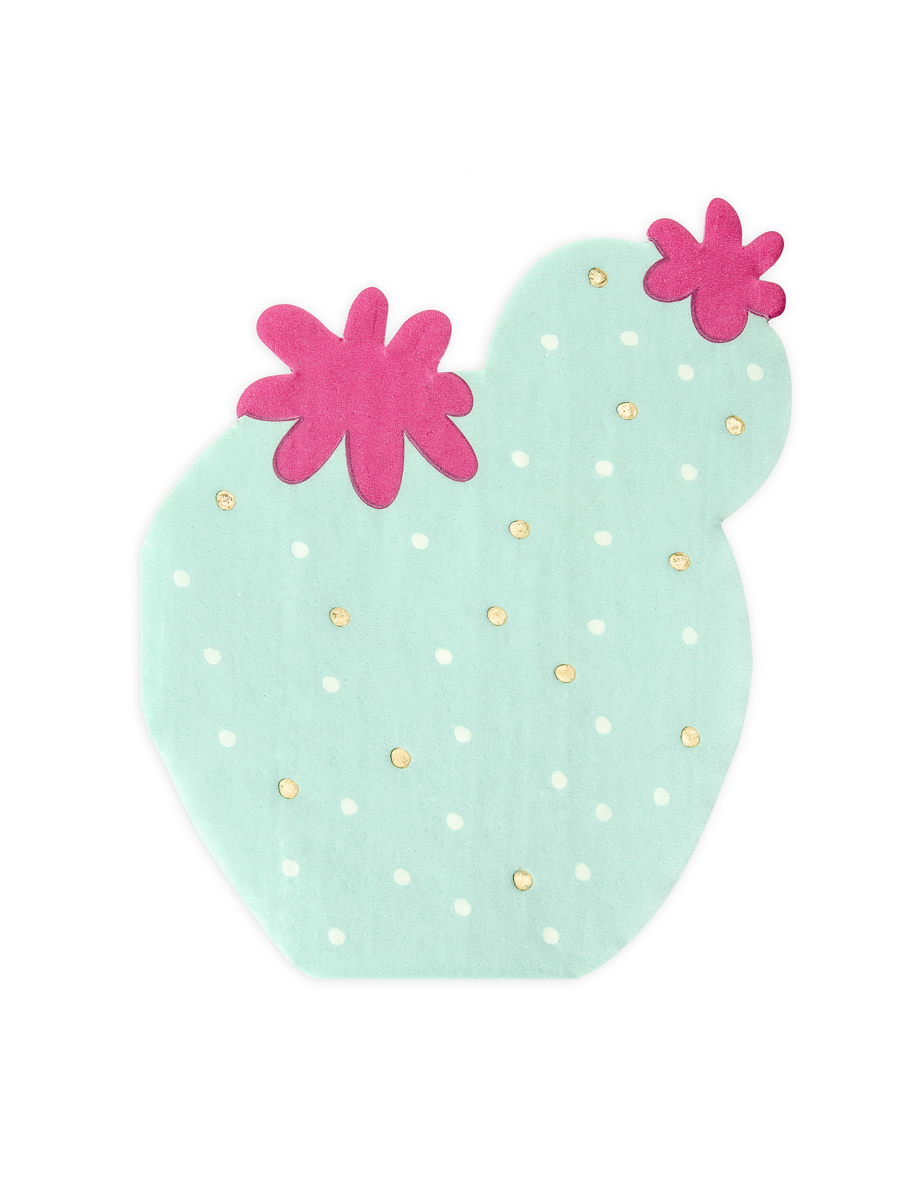 20 Kaktus-Servietten aus Papier in Mint + Fuchsia