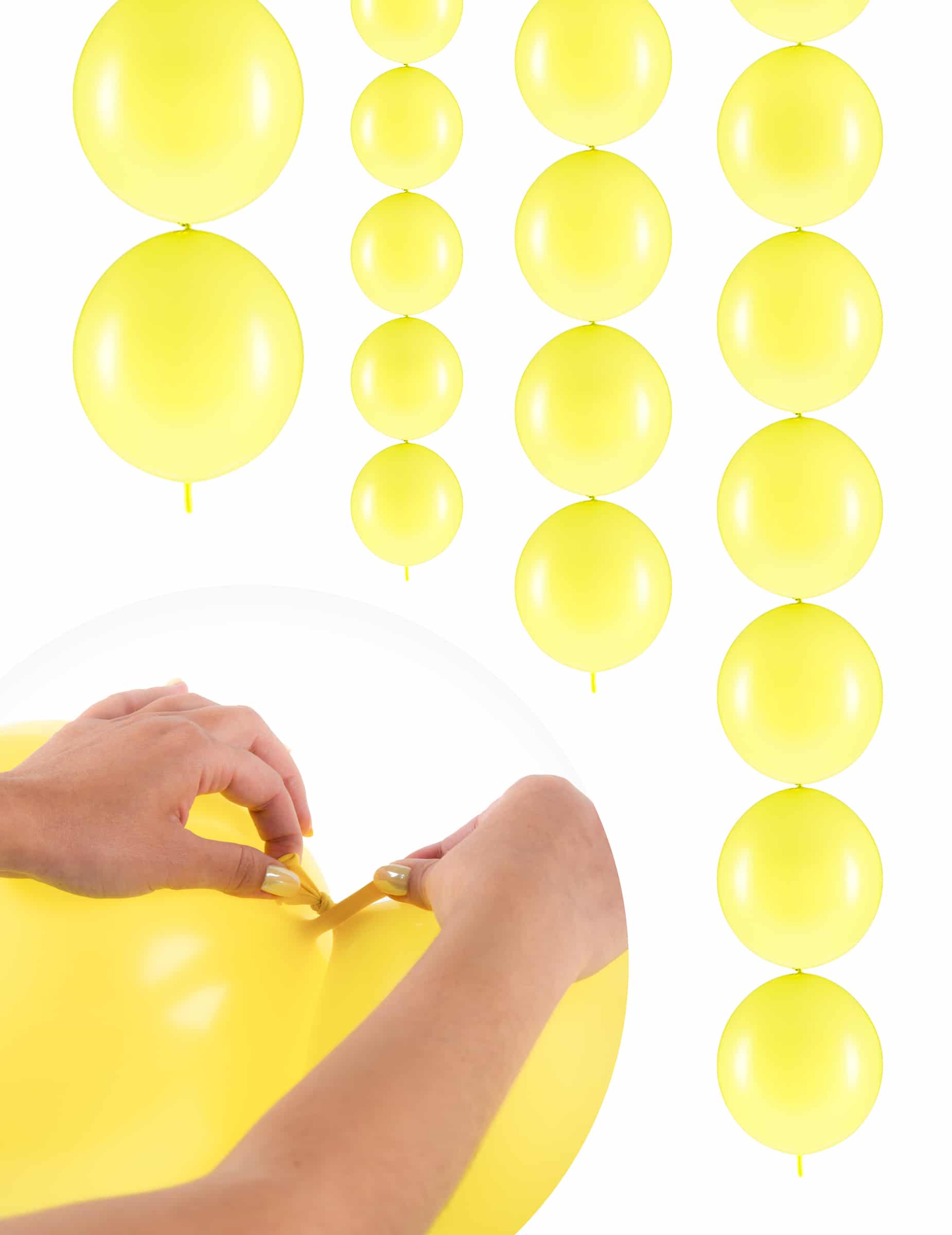 20 Link-Ballons Pastellgelb 28 cm