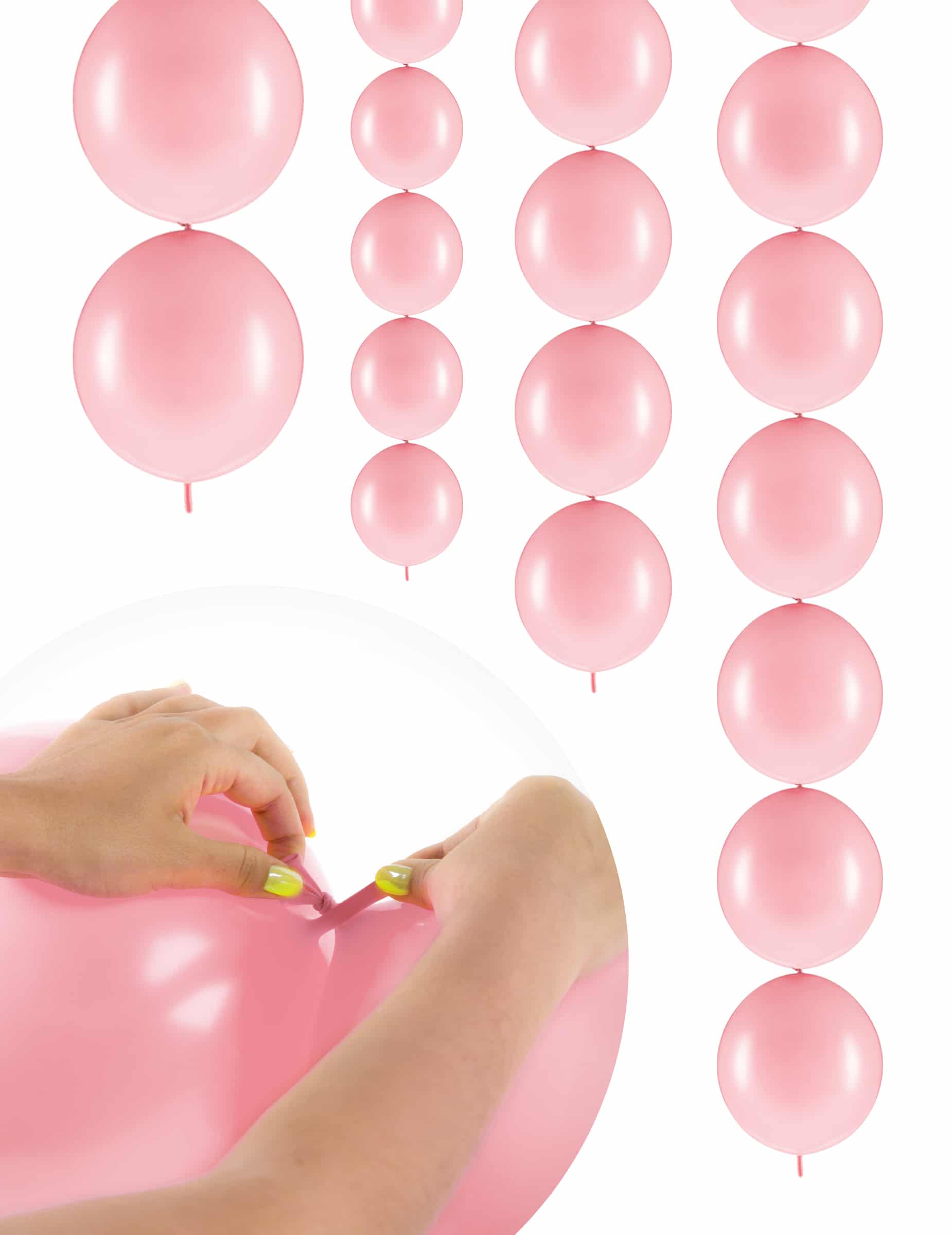 20 Link-Luftballons Pastellrosa 28 cm