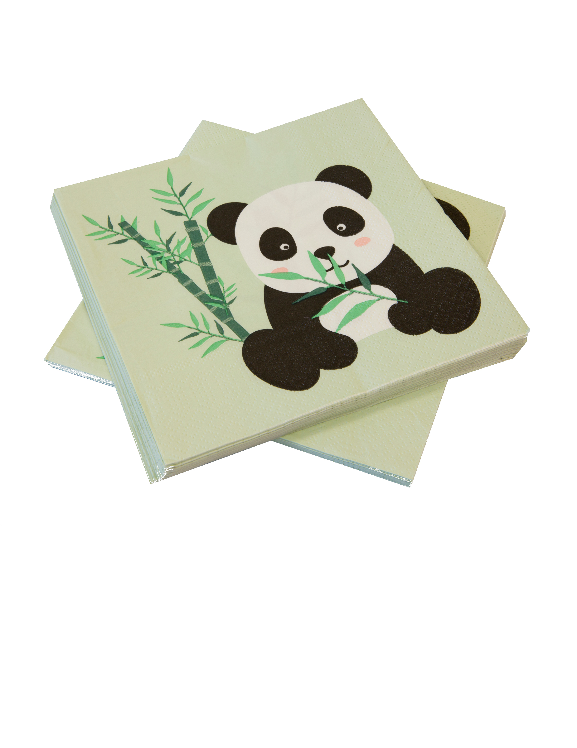 20 Panda Papierservietten 33 x 33 cm Pastellgrün