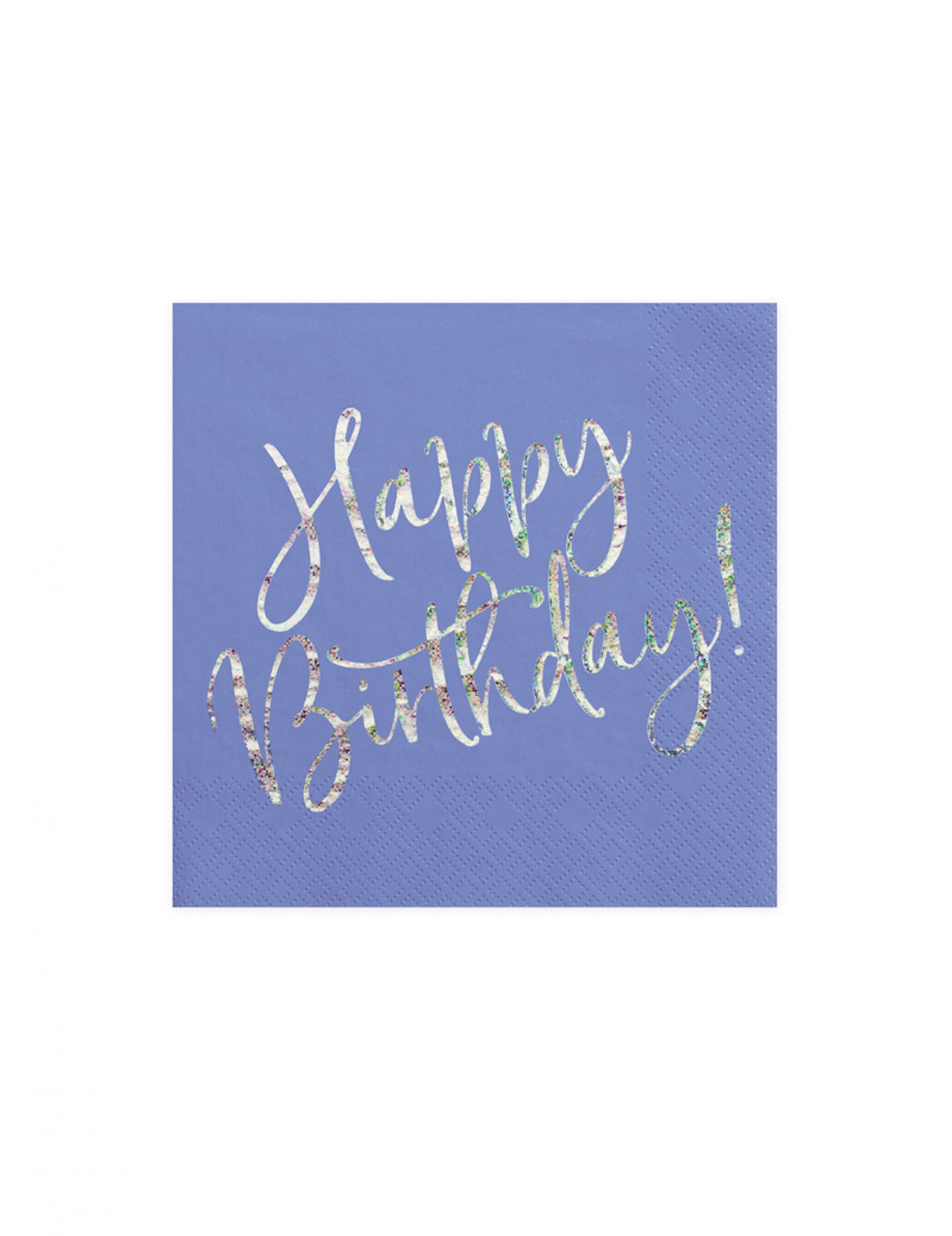 20 Papierservietten Happy Birthday Blau Irisierend 33 x 33 cm