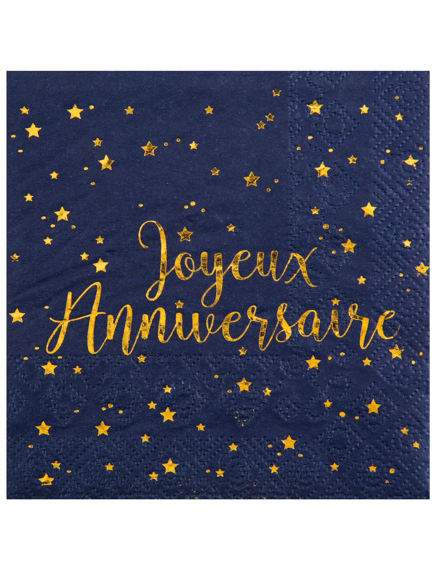 20 Papierservietten Happy Birthday Dunkelblau und Gold 25 x 25 cm