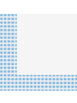 20 Papierservietten Karo Hellblau + Weiß 33 x 33 cm für Geburtstage