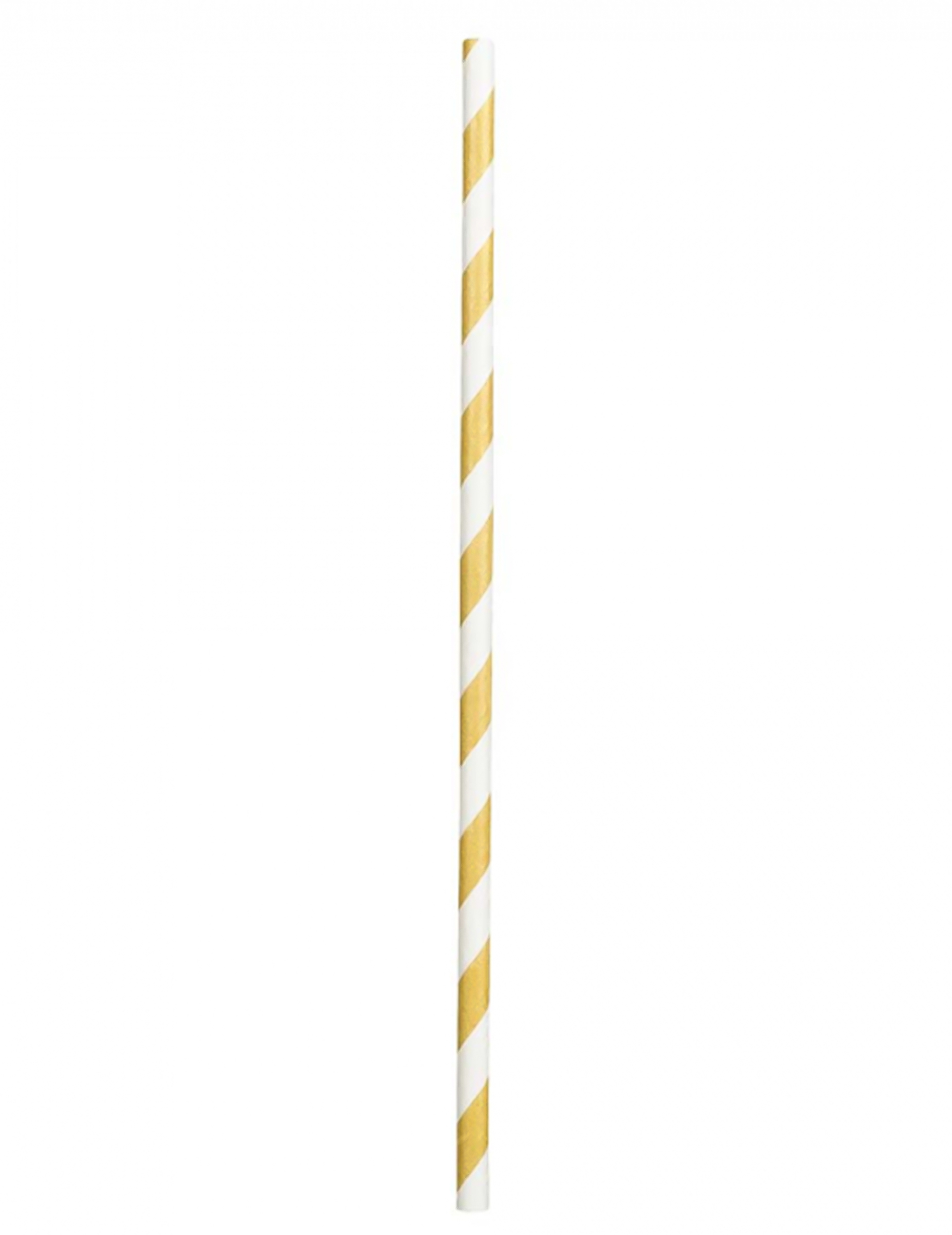 20 Pappstrohhalme goldgestreift 20 cm