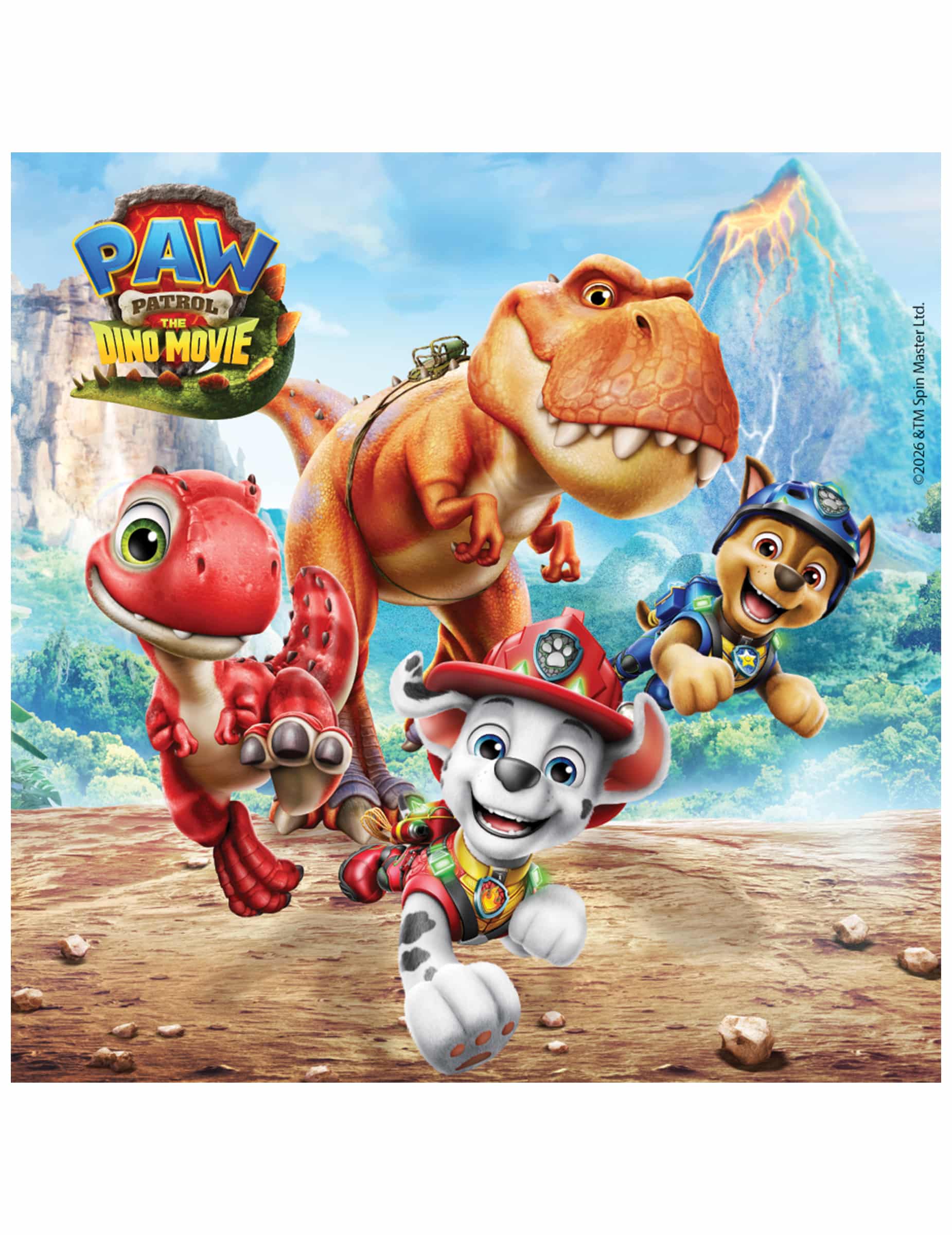 20 Paw Patrol Dino Movie Servietten (33 x 33 cm)