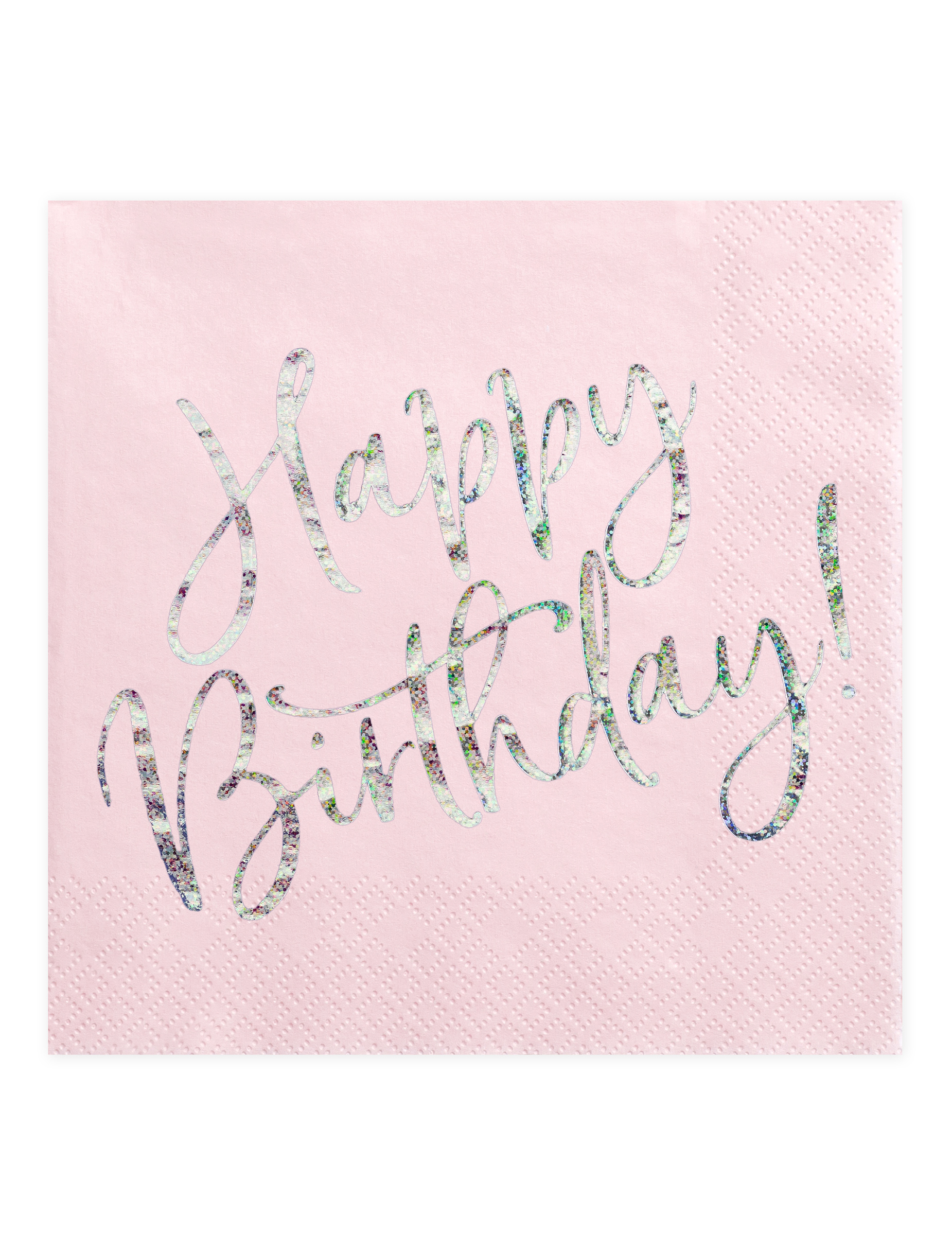 20 Rosa Happy Birthday Servietten irisierend 33 x 33 cm Partydeko