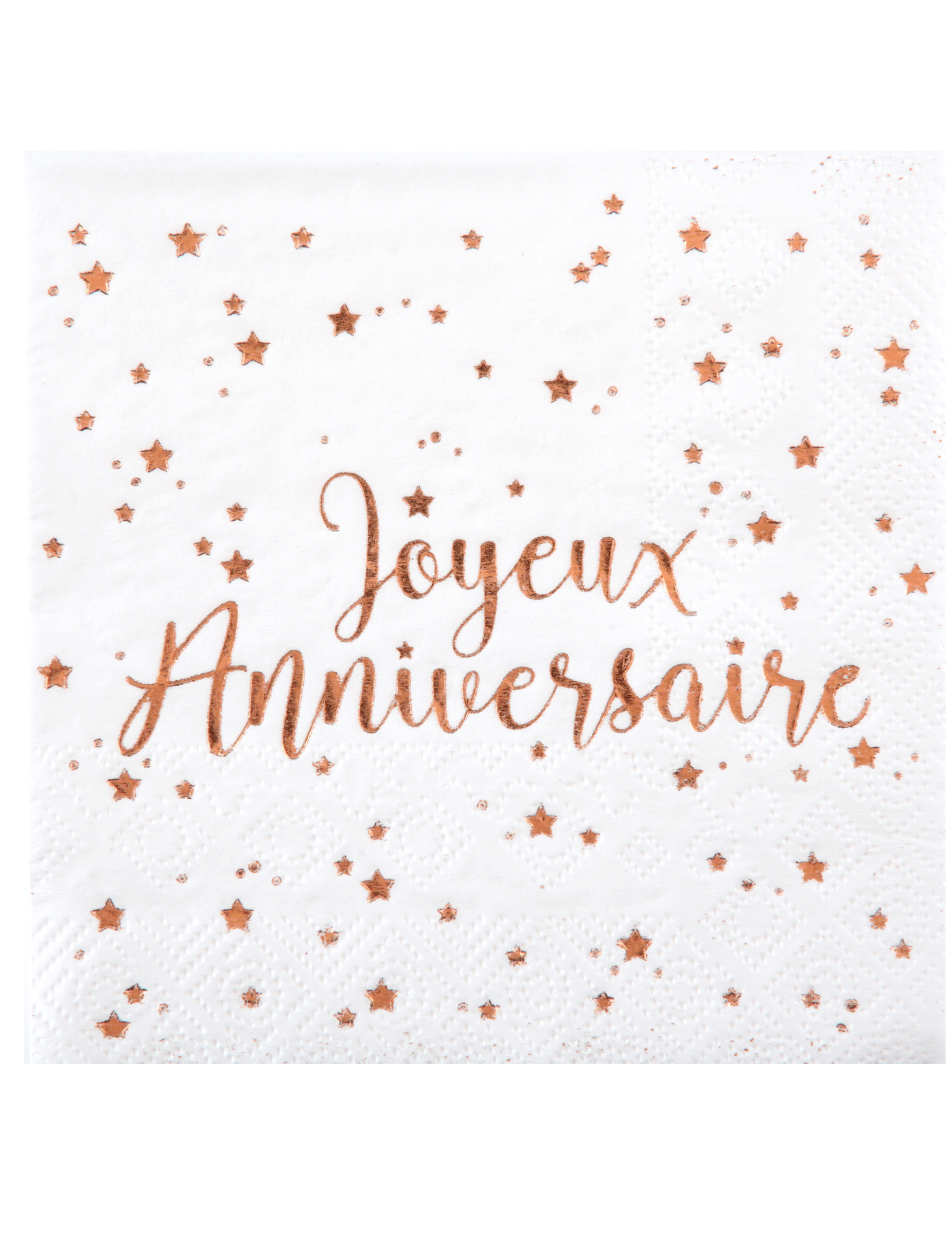 20 Servietten Alles Gute zum Geburtstag Rosegold mit rosa Sternen