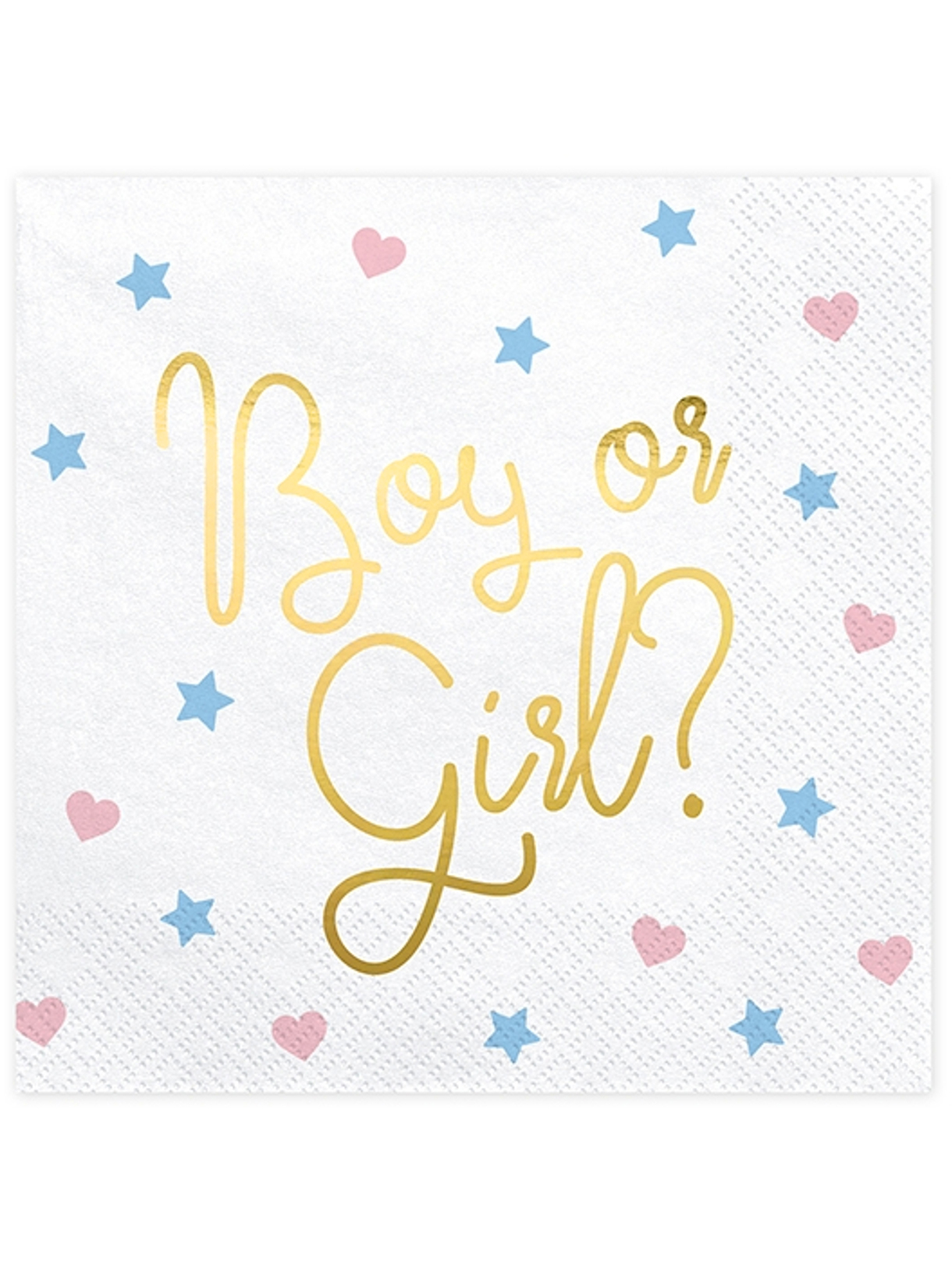 20 Servietten Boy or Girl Weiß 33 x 33 cm