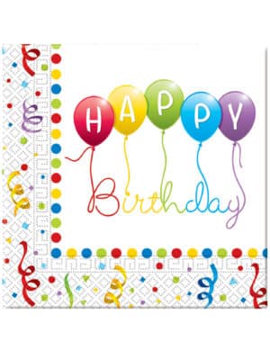 20 Servietten Happy Birthday Papierservietten 33 x 33 cm