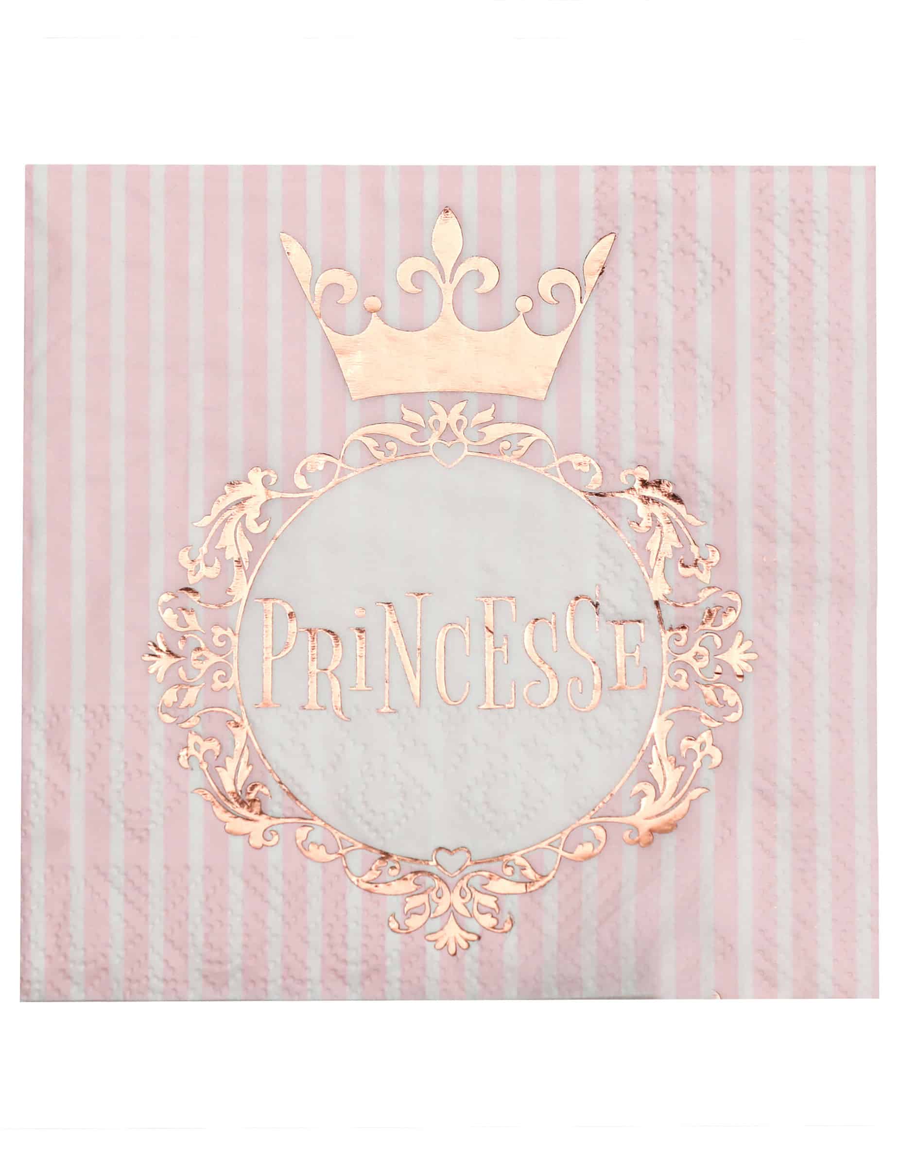 20 Servietten Prinzessin Roségold - Elegante Papierservietten für Kindergeburtstag + Mottoparty