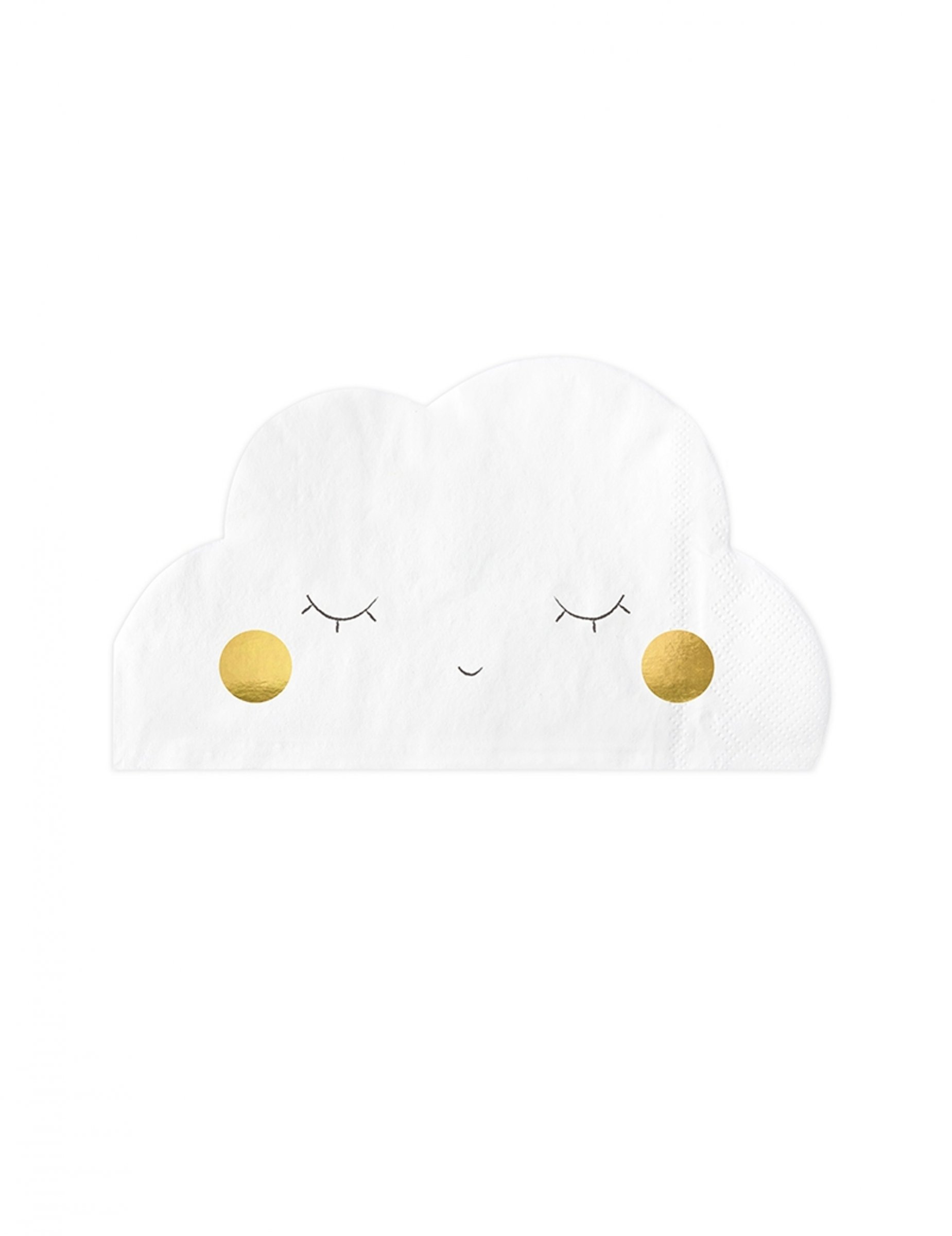 20 Servietten Wolkenform weiß 32 x 19 cm