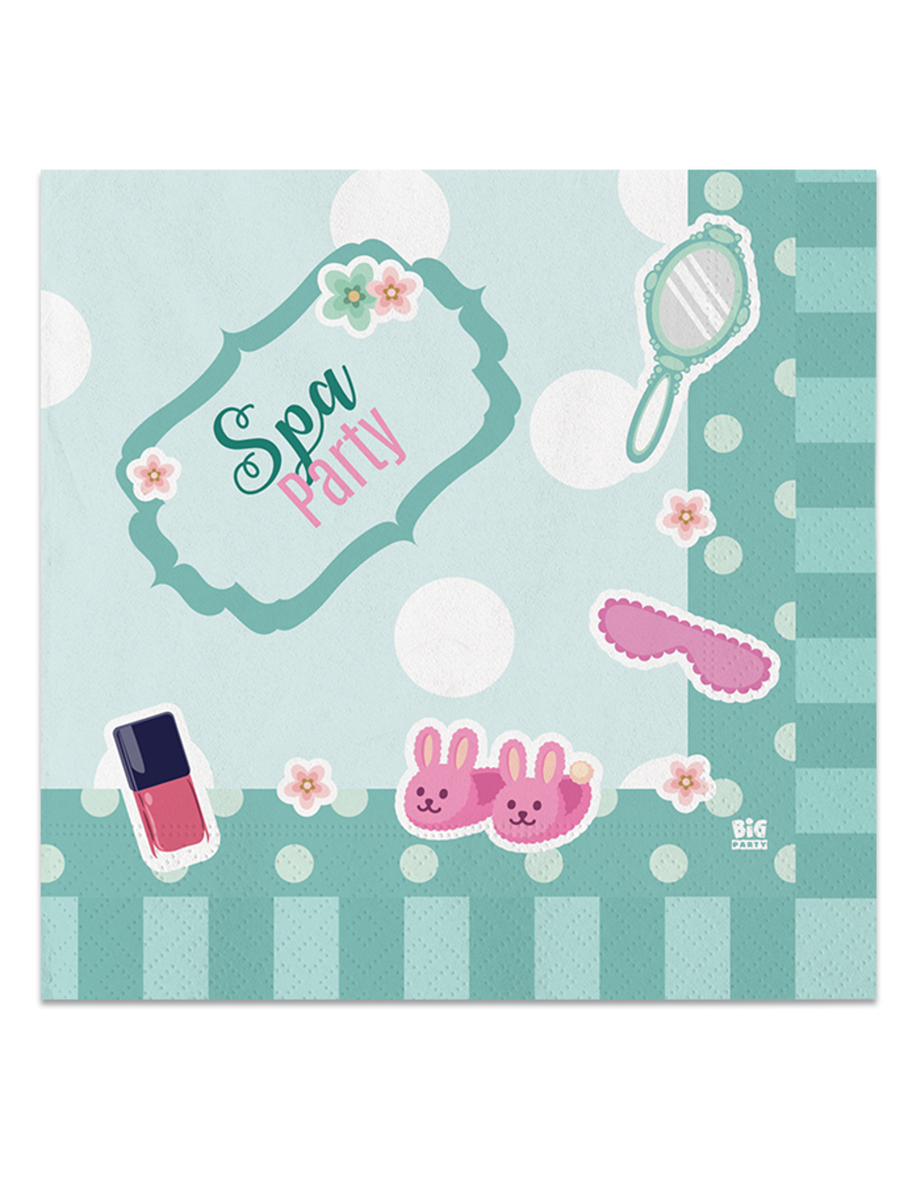 20 Spa Party Papierservietten in Minzgrün 33 x 33 cm