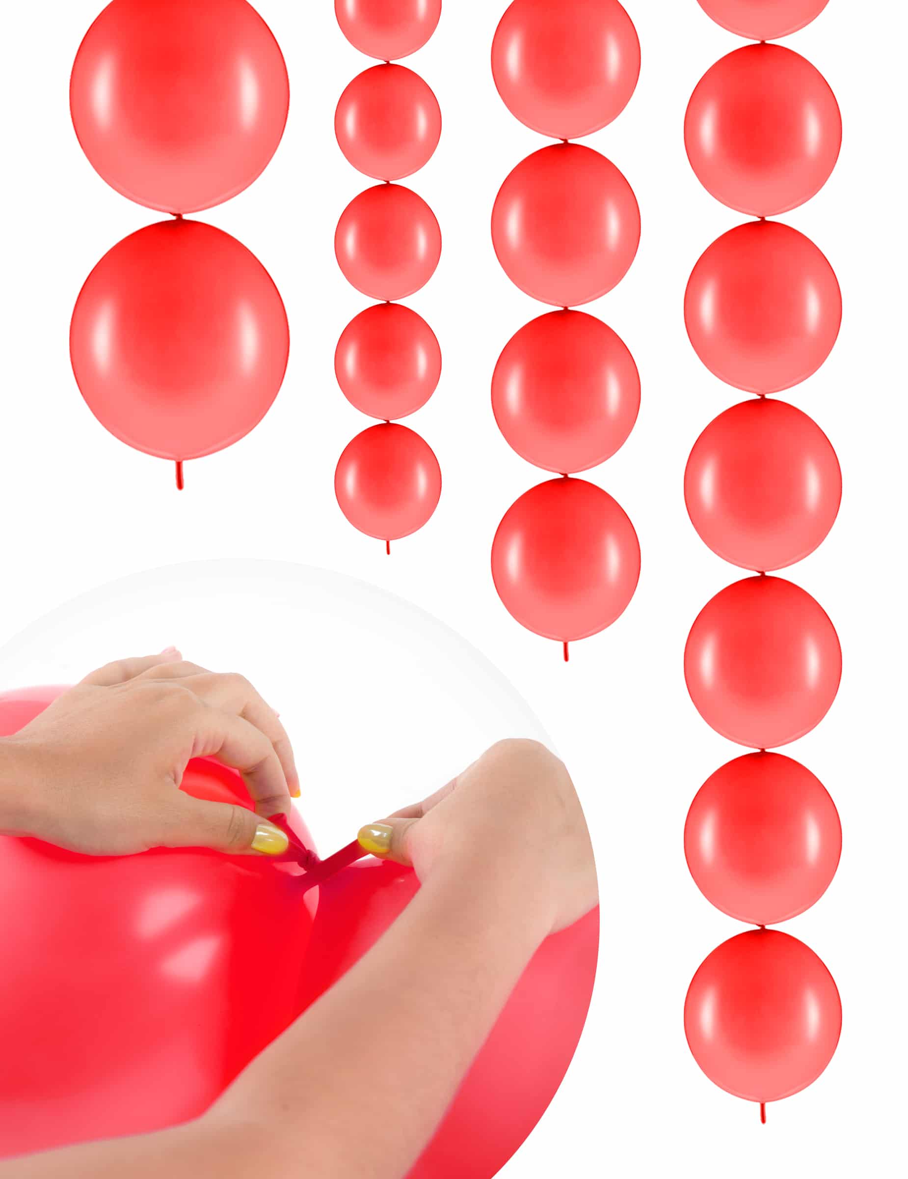 20 aufblase mohnrote Luftballons zum Verbinden 28 cm