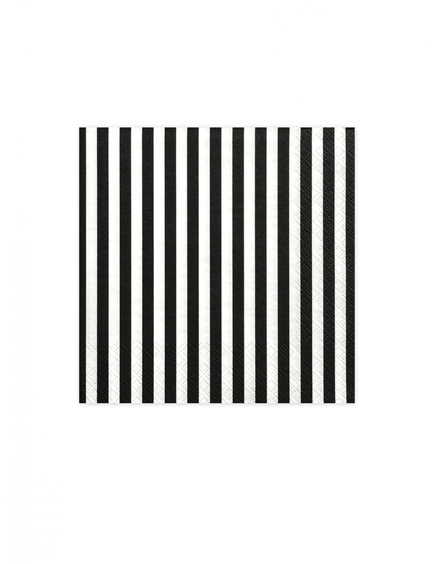 20 gestreifte Servietten in Schwarz-Weiß 33x33cm Party-Deko
