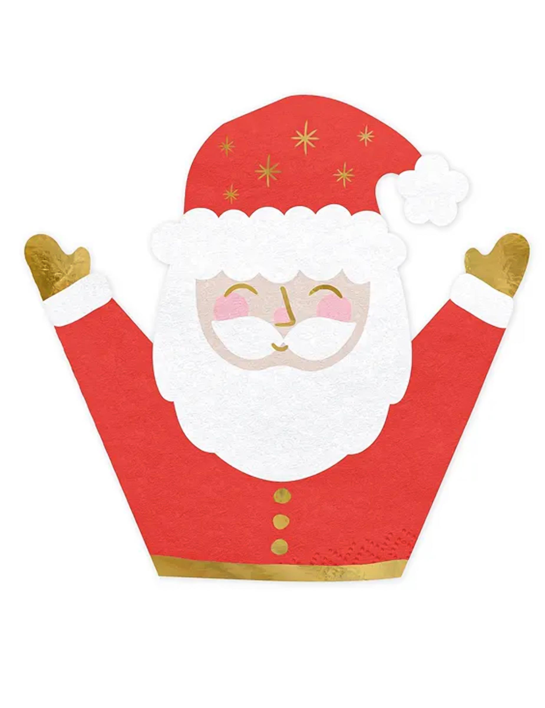 20 kleine Weihnachtsmann Servietten 16 x 15 cm aus Papier