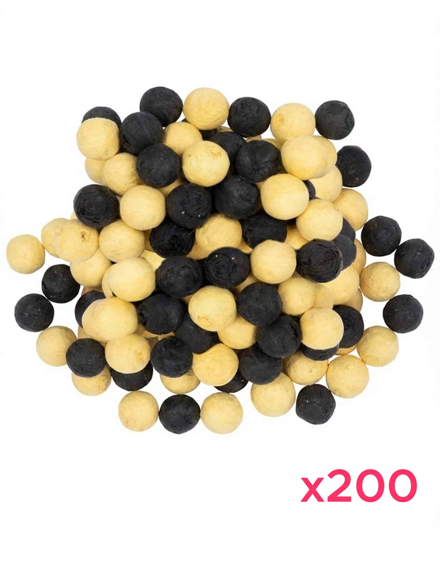 200 Papierkügelchen Schwarz Gold