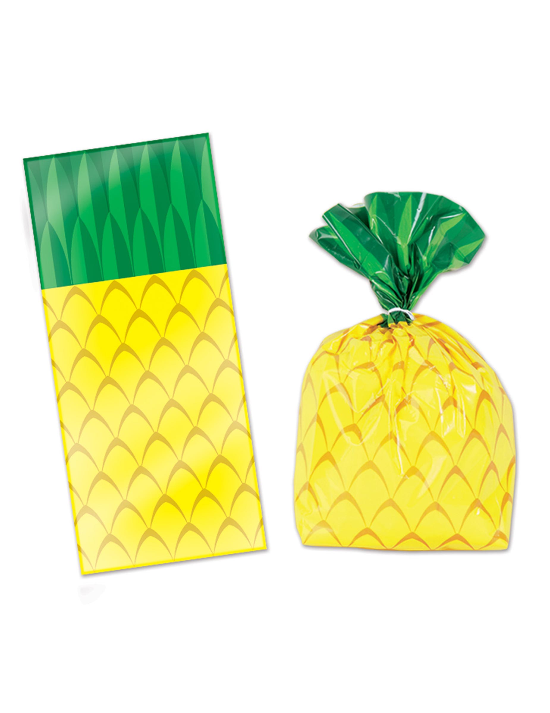 25 Plastiktüten Ananas für Süßigkeiten 10x22x5 cm