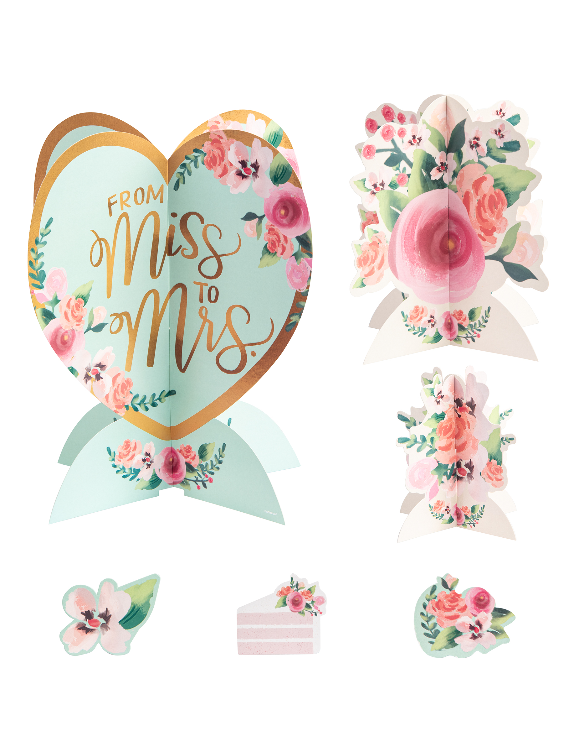 27-tlg. Tischdeko-Set From Miss to Mrs Liberty Hochzeit blumig