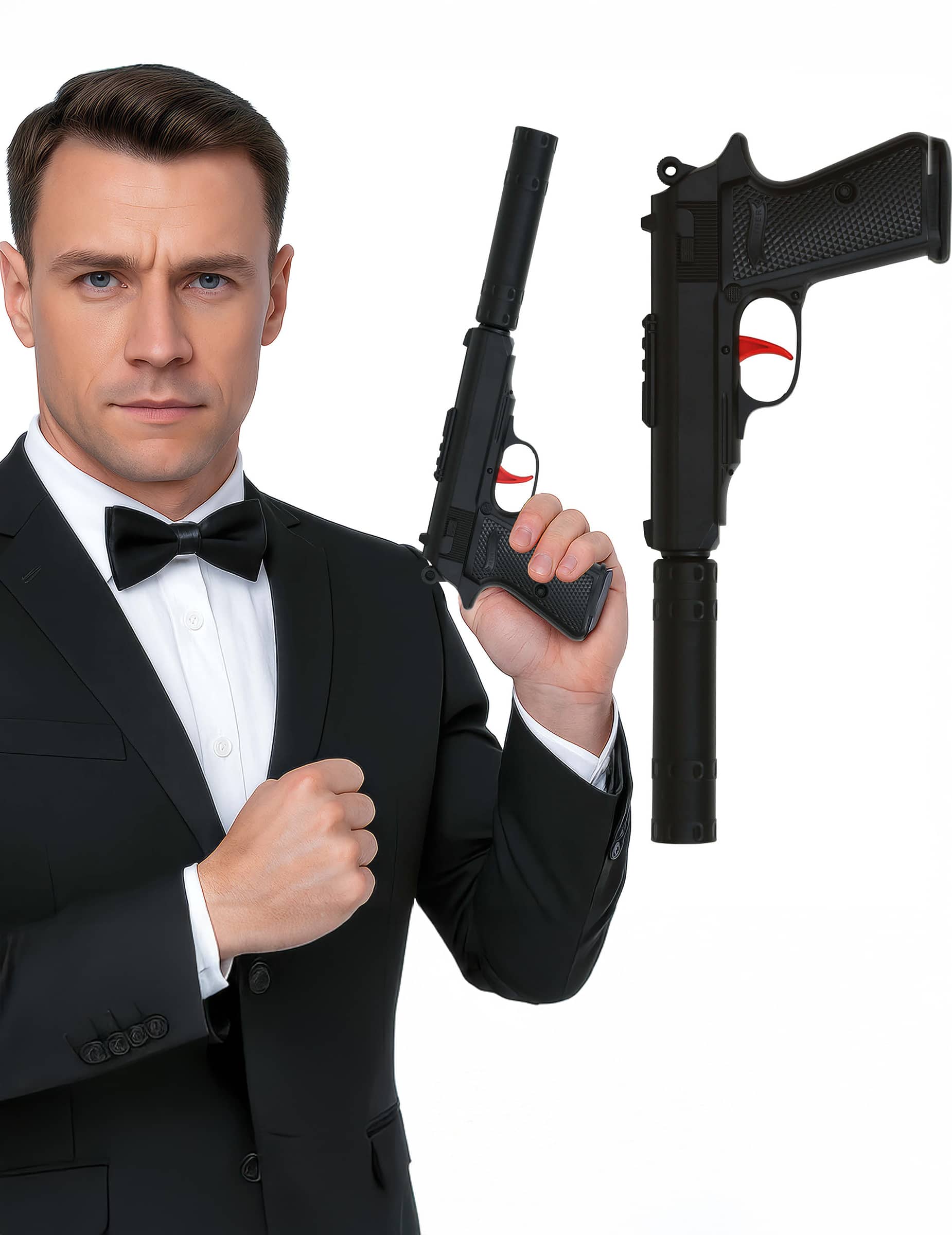 29 cm Pistole mit Schalldämpfer Accessoire