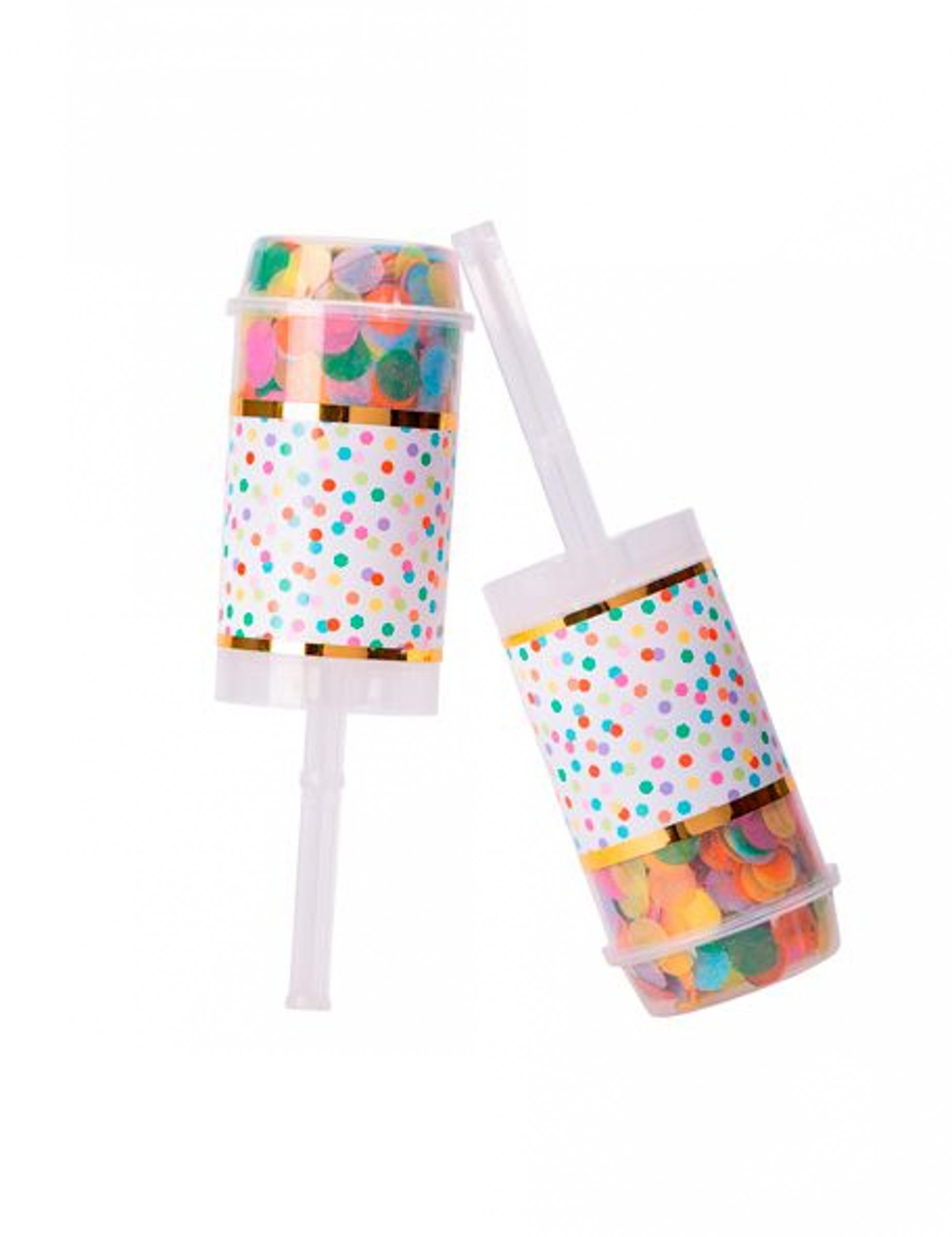 2er-Set Konfetti-Shopper bunt 7g 18cm Schiebemechanismus