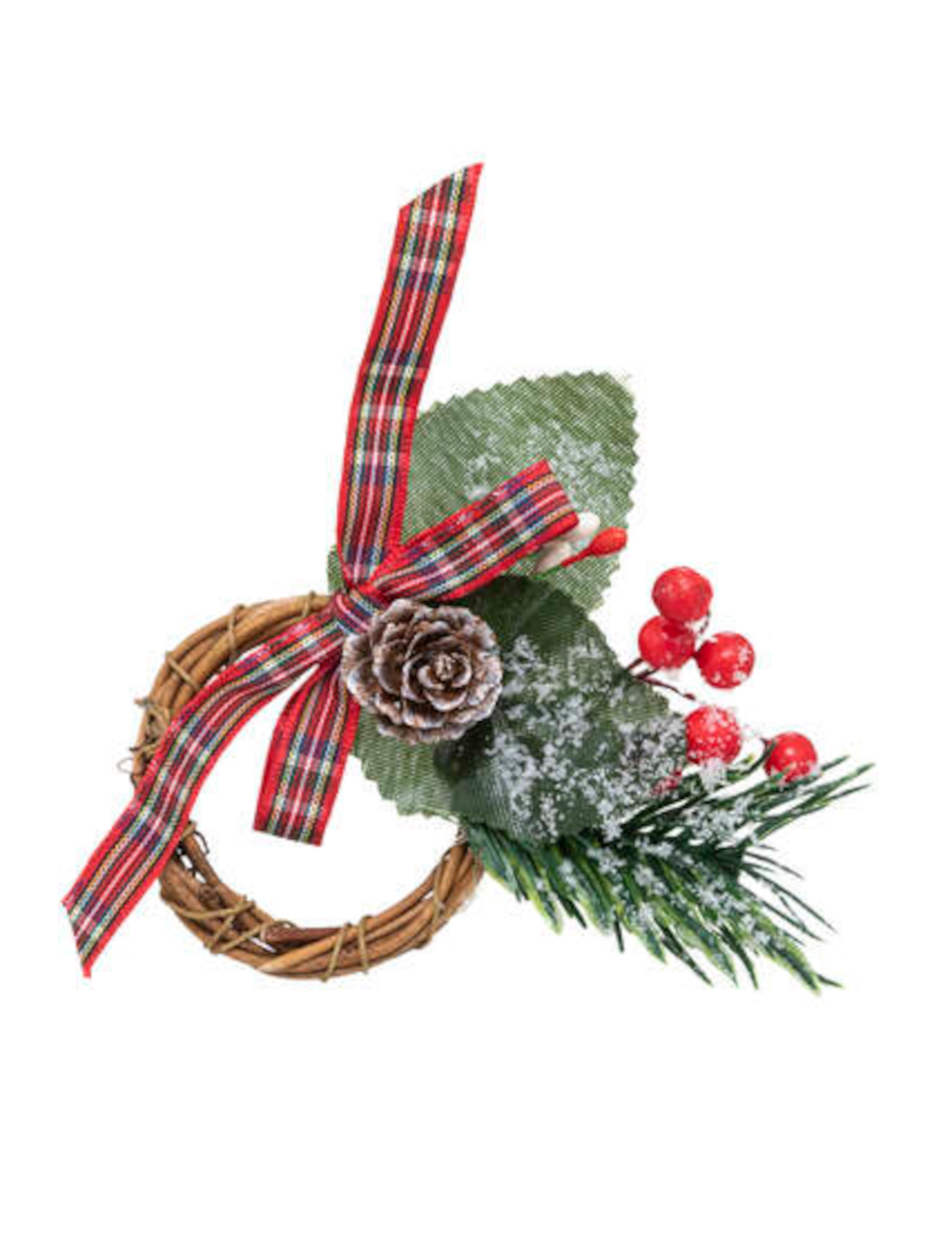 2er-Set Serviettenringe Traditionelles Weihnachten 9cm Weiden-Optik