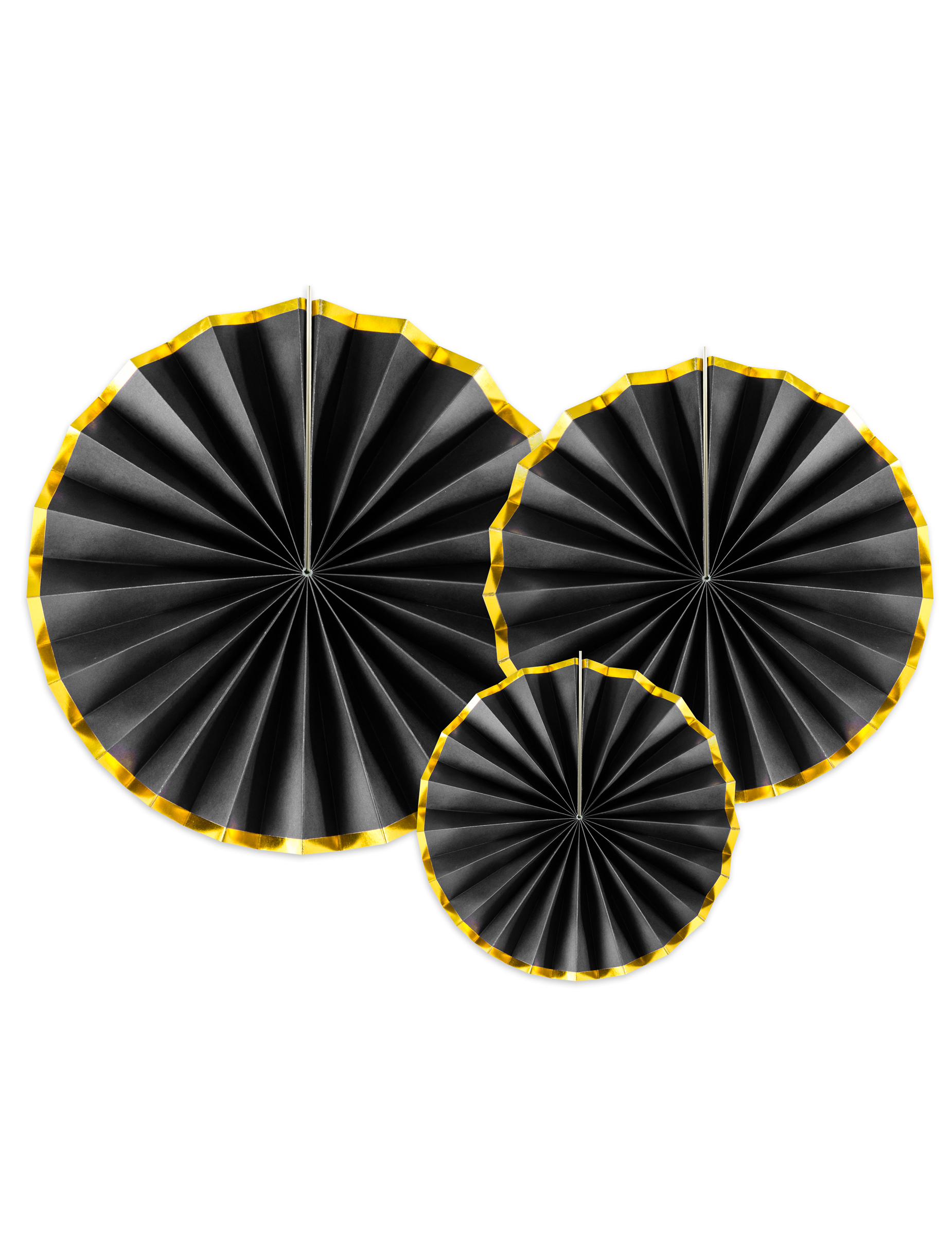 3 Rosetten schwarz goldener Karton 23