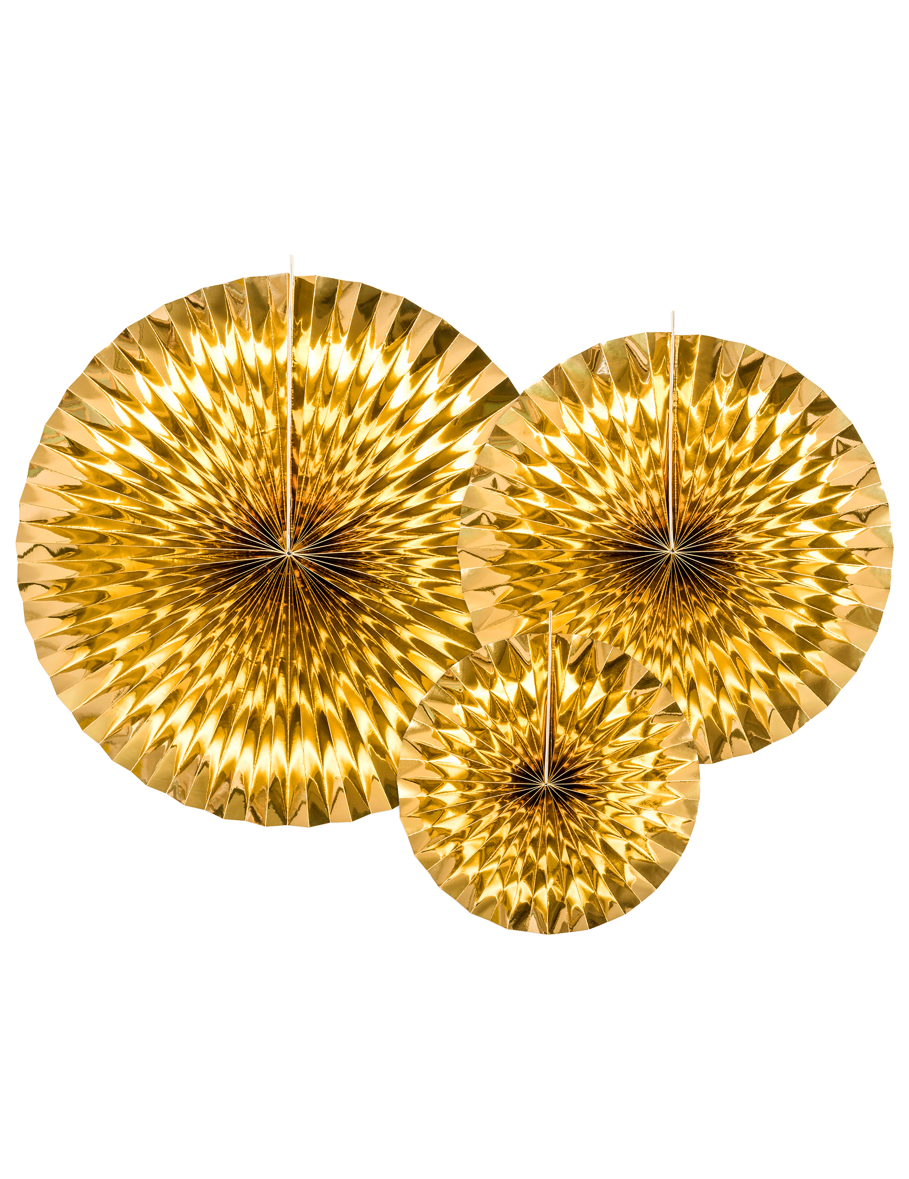 3 goldene Papierfächer 40