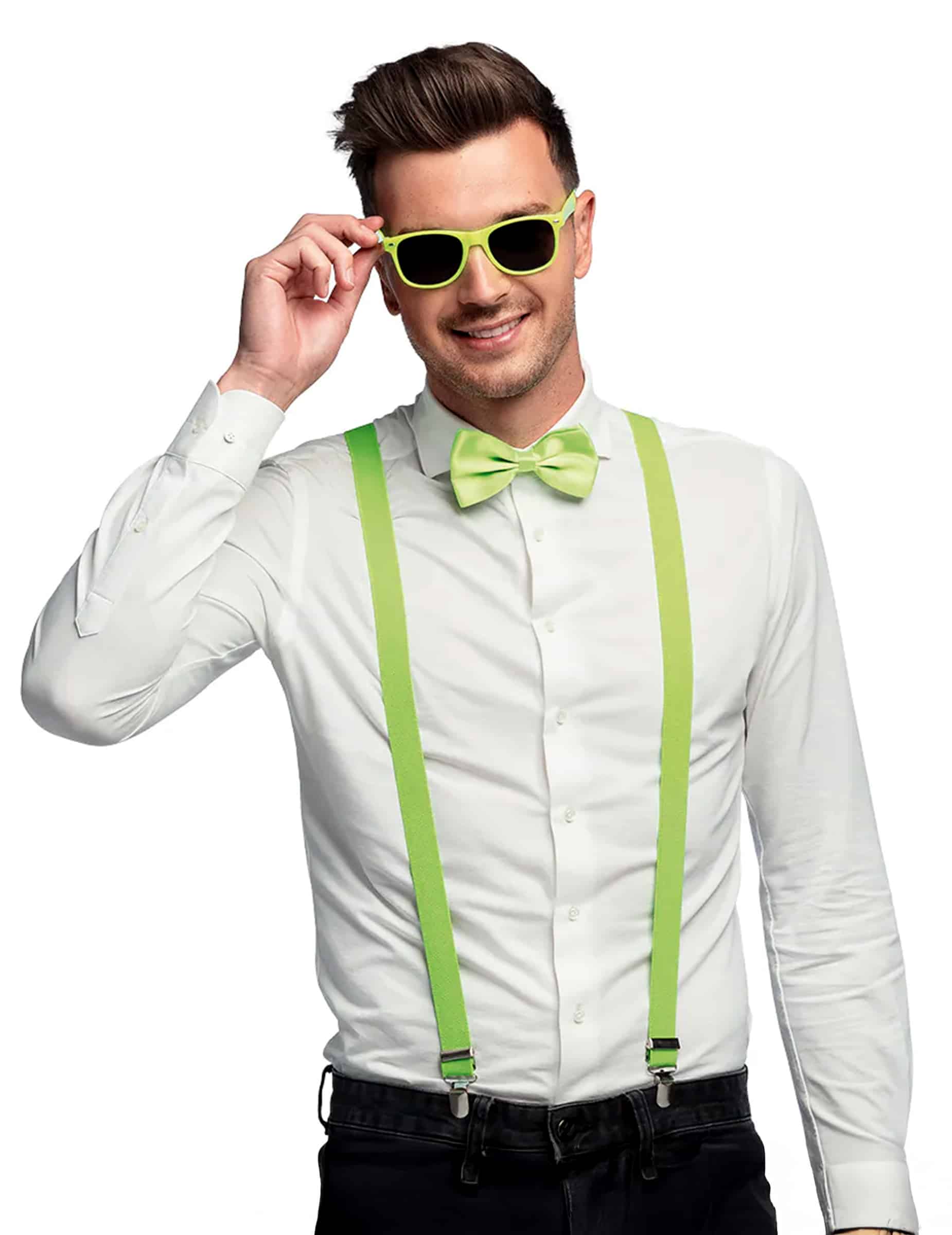 3-teiliges UV-Neon-Grün Accessoire-Set