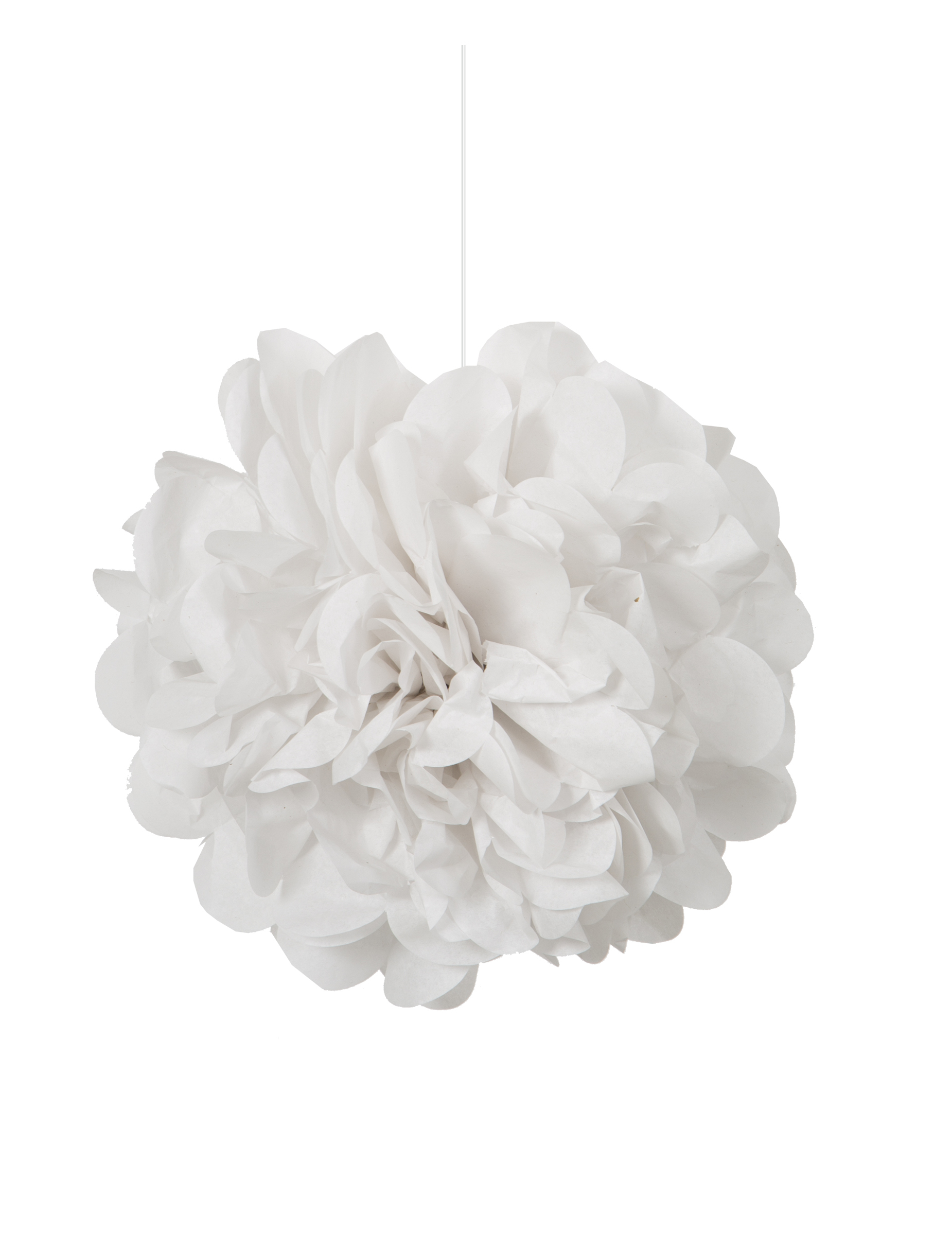 3 weiße Papier-Pompoms 22 cm zum Aufhängen für Hochzeiten
