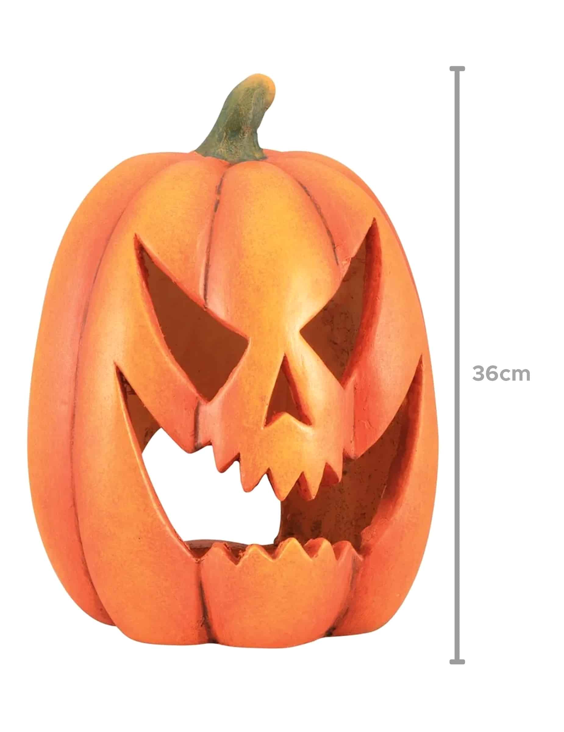 36 cm dekorativer gruseliger Kürbis in orange