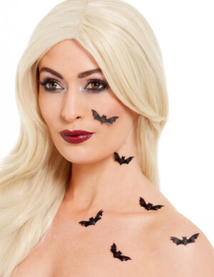 3D-Fledermaus-Make-up Halloween-Make-up 6 Stück schwarzschwarz